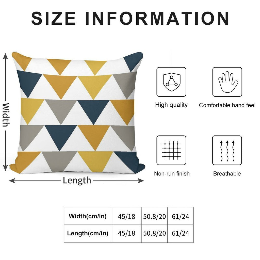 Arrows Light Mustard Yellow, Dark Mustard Yellow, Dark Blue, Grey, And White Geometric Pattern Soft Ultra-Soft Texture Throw Pillow