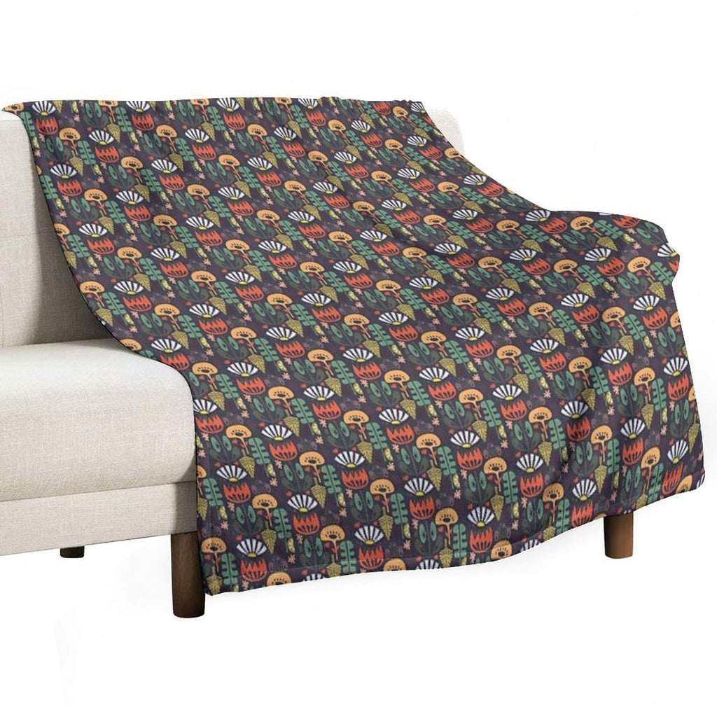 Scandinavian Wildflowers Anti-pilling Throw Blanket