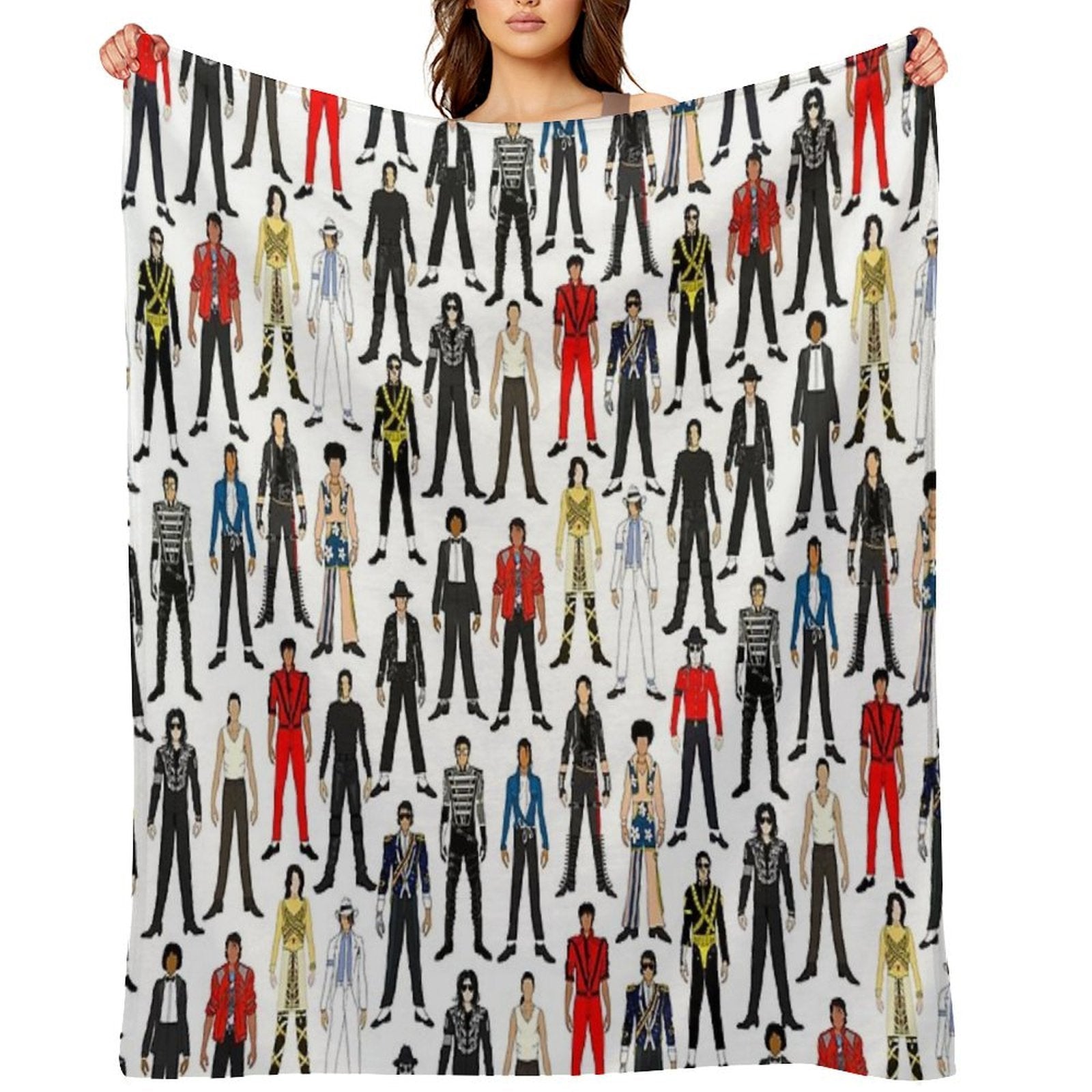 Outfits of King Jackson Pop Music Fashion Velvety-soft Throw Blanket