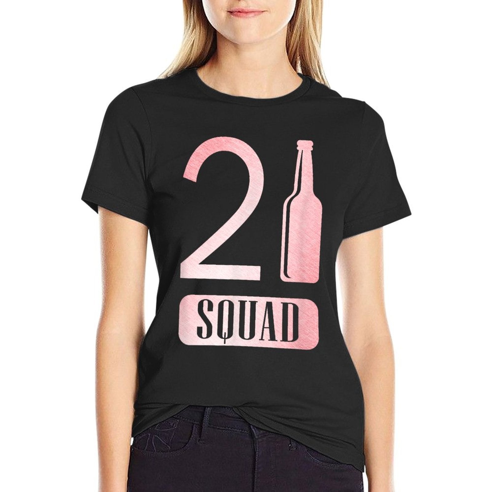 21st Squad Pink Birthday Funny Gift T  Fade-proof Color T-Shirt