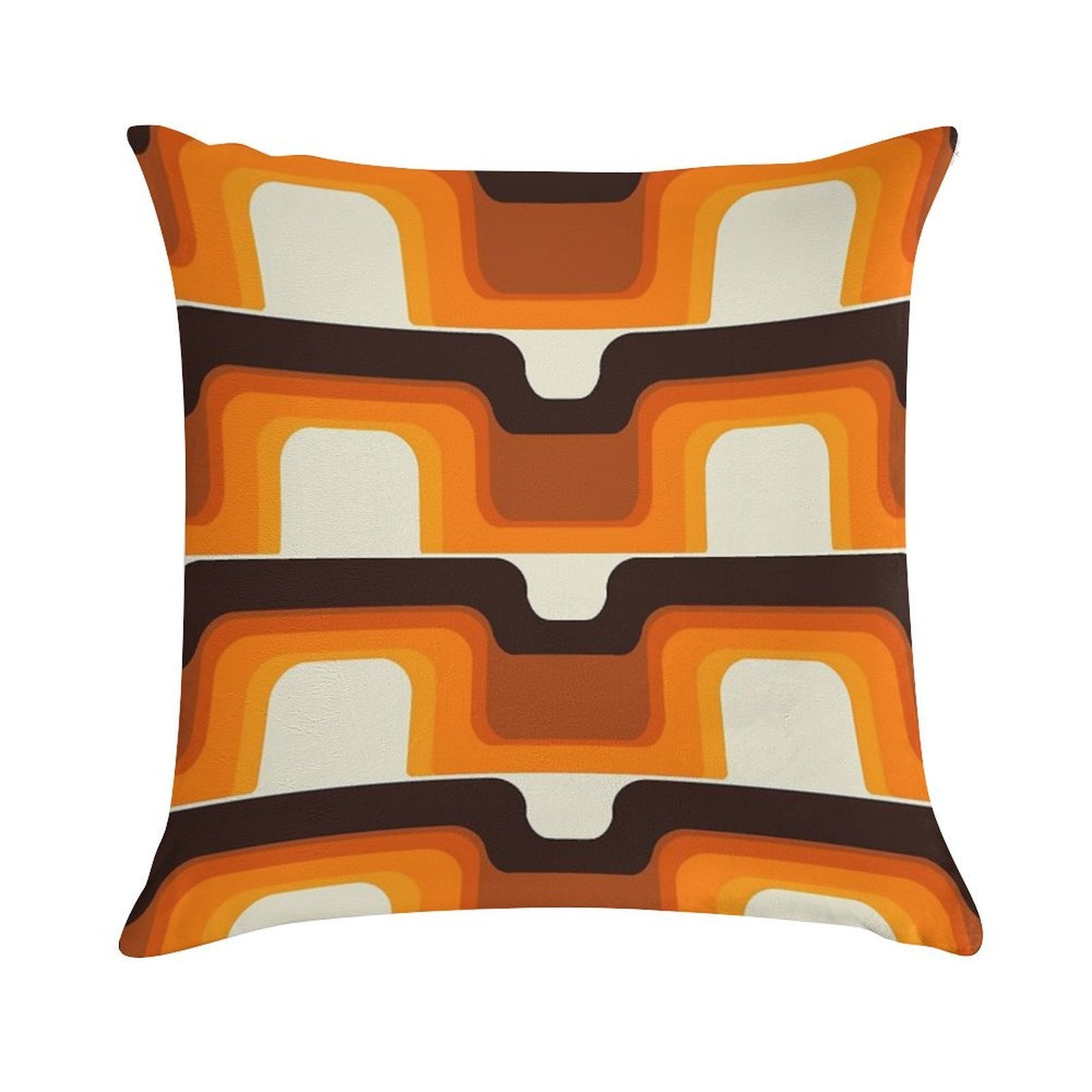 Mid-Century Modern Meets 1970s Orange Soft Ultra-Soft Texture Throw Pillow
