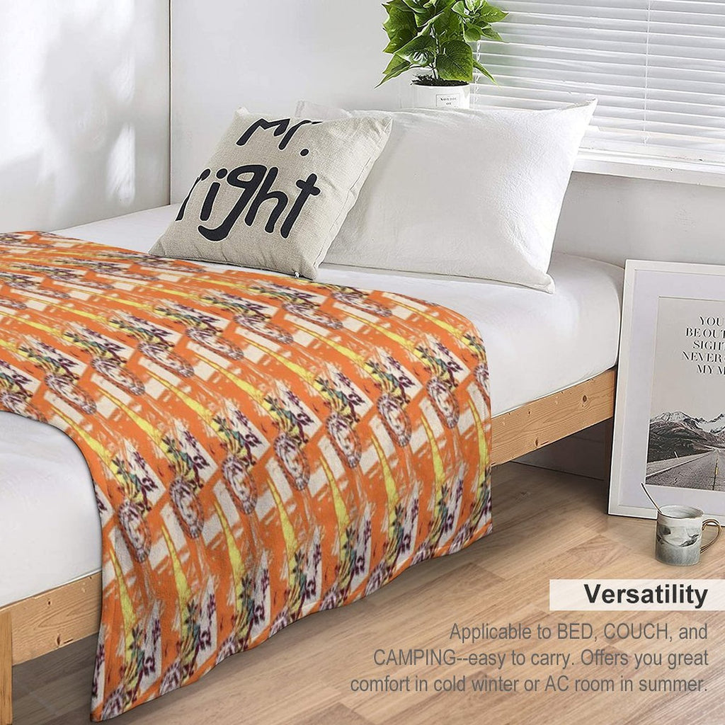 Abstract Flower Pattern Easy Care Throw Blanket