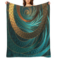 Beautiful Corded Leather Turquoise Fractal Bangles Travel-friendly Throw Blanket