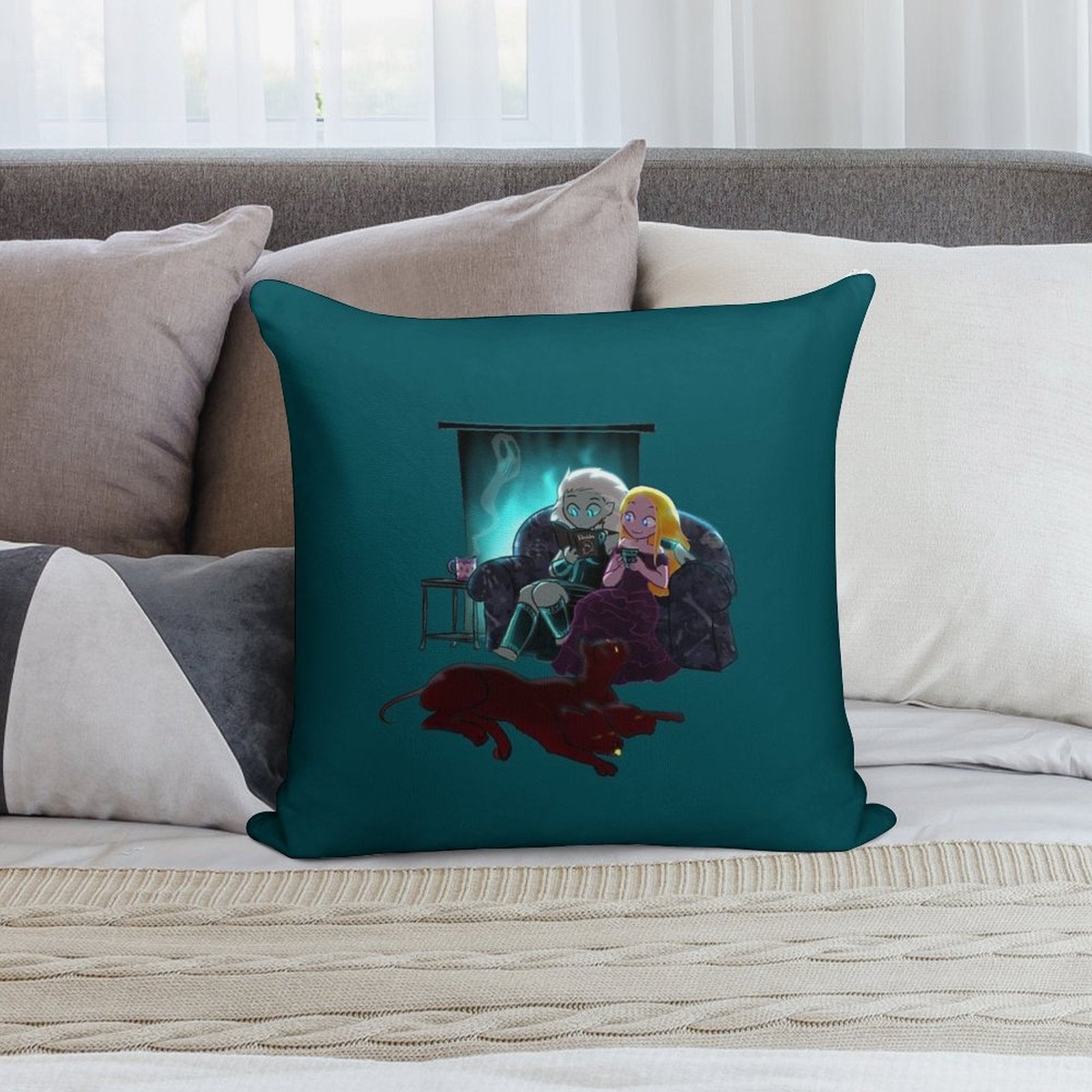 Cozy Winter Night Soft High-Density Material Throw Pillow