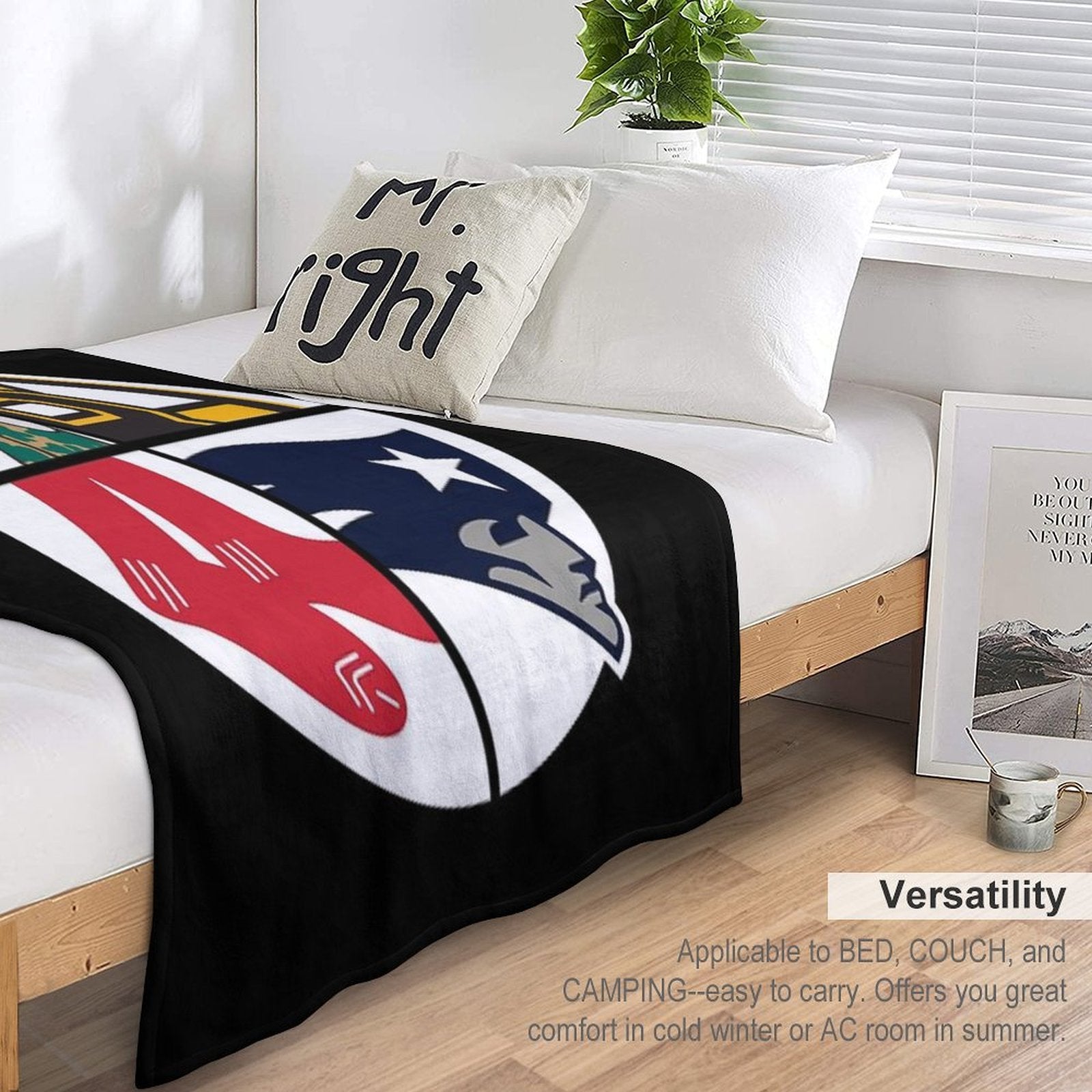 Boston Sports Velvety-soft Throw Blanket