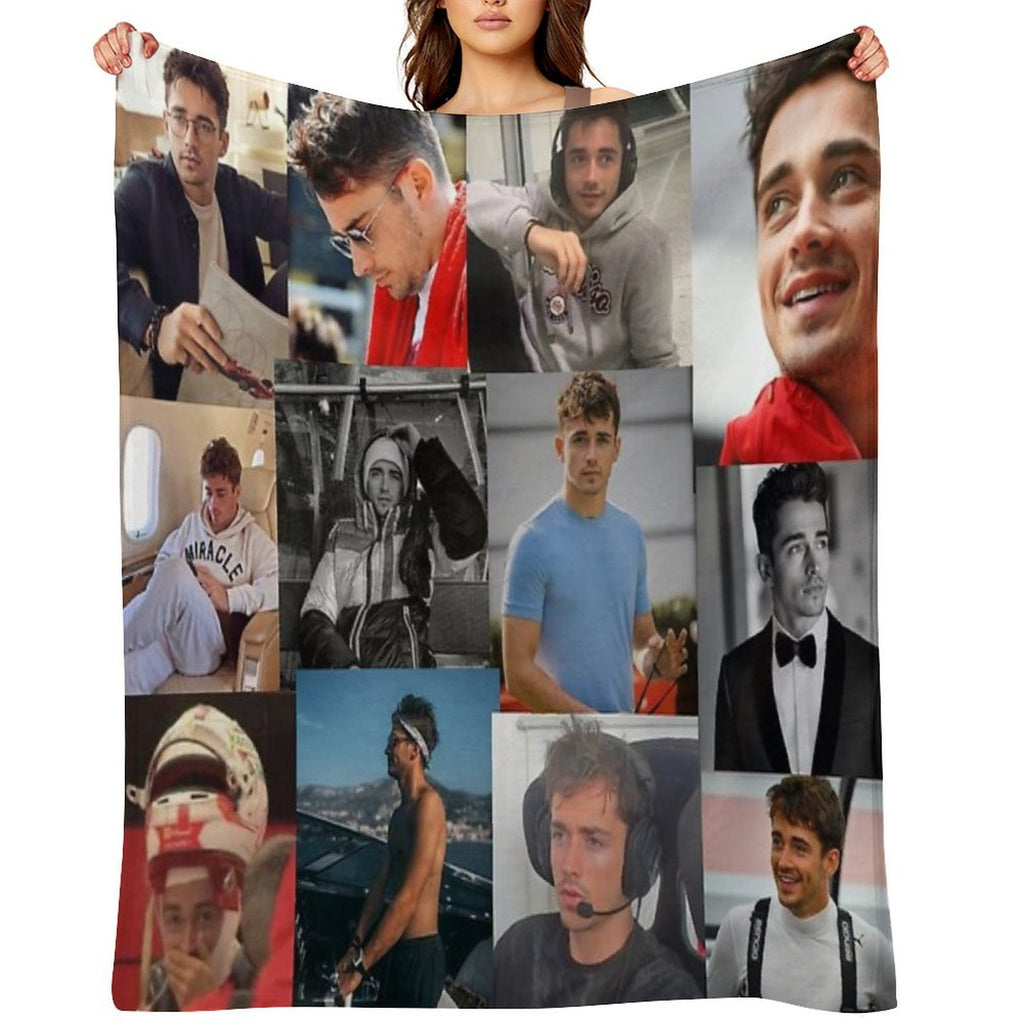 Charles Leclerc Picture Collage Premium Throw Blanket