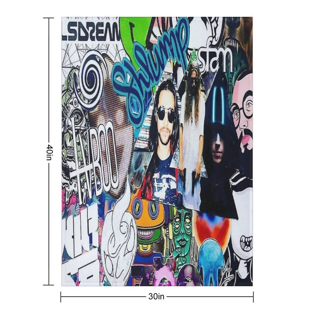 Wakaan Collage Art Plush Throw Blanket