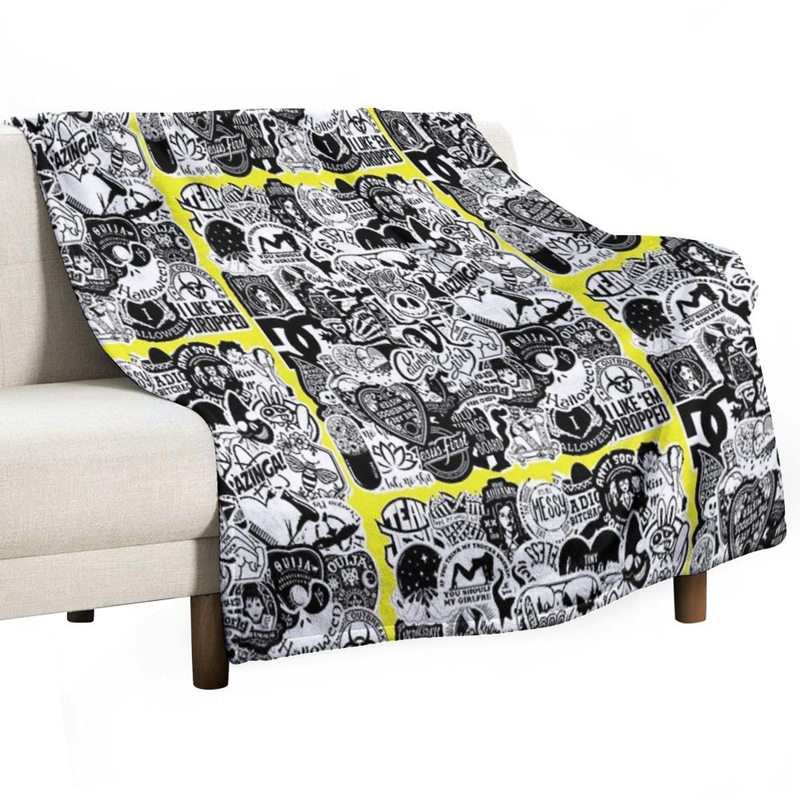 Horror Pictures Collage 7. Shrink-resistant Throw Blanket