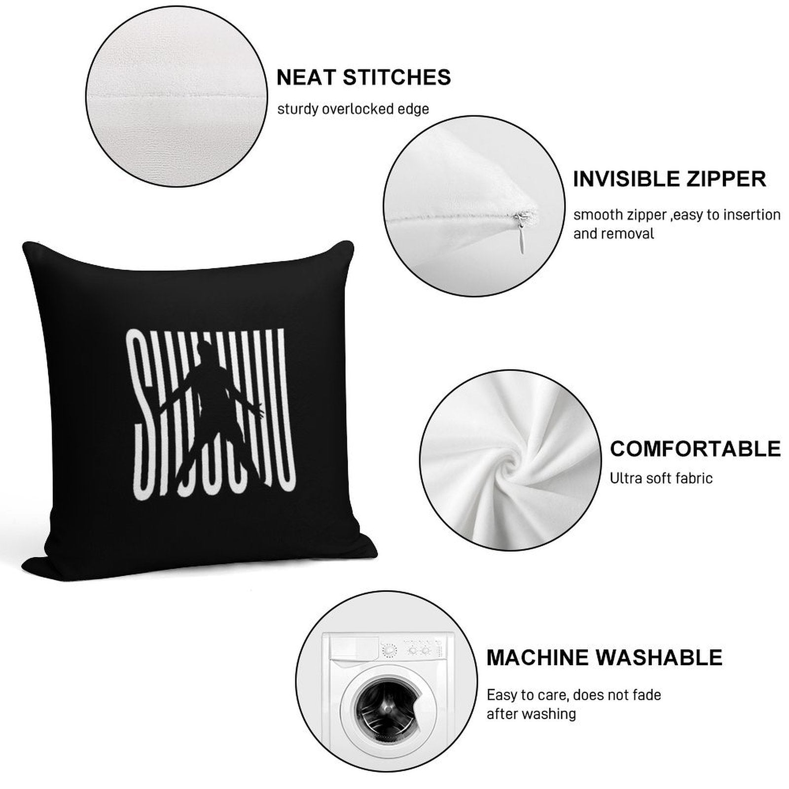 Siuuu CR7, Cristiano Ronaldo Funny Soft Gift Ready Throw Pillow