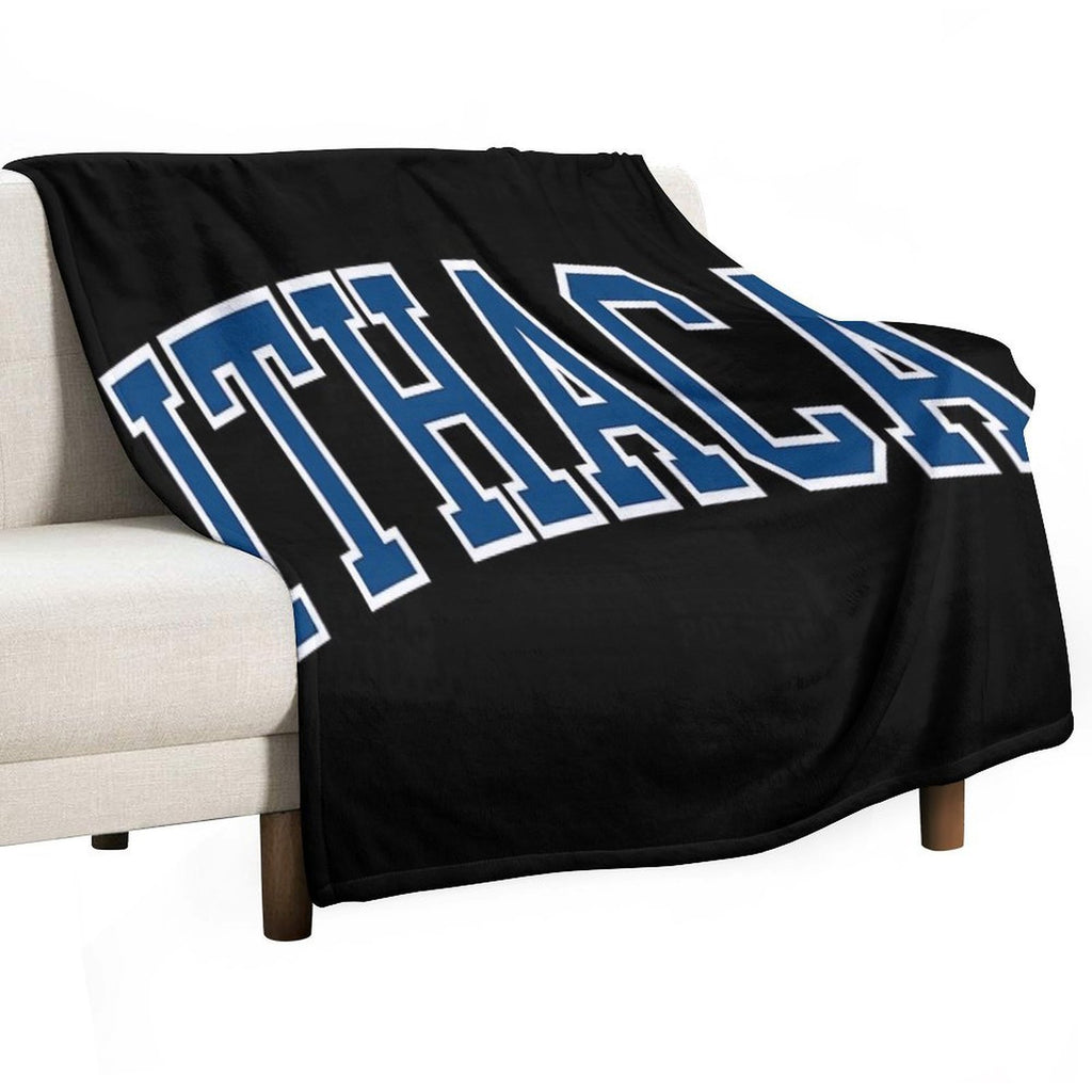 Ithaca - College Font Curved Travel-friendly Throw Blanket