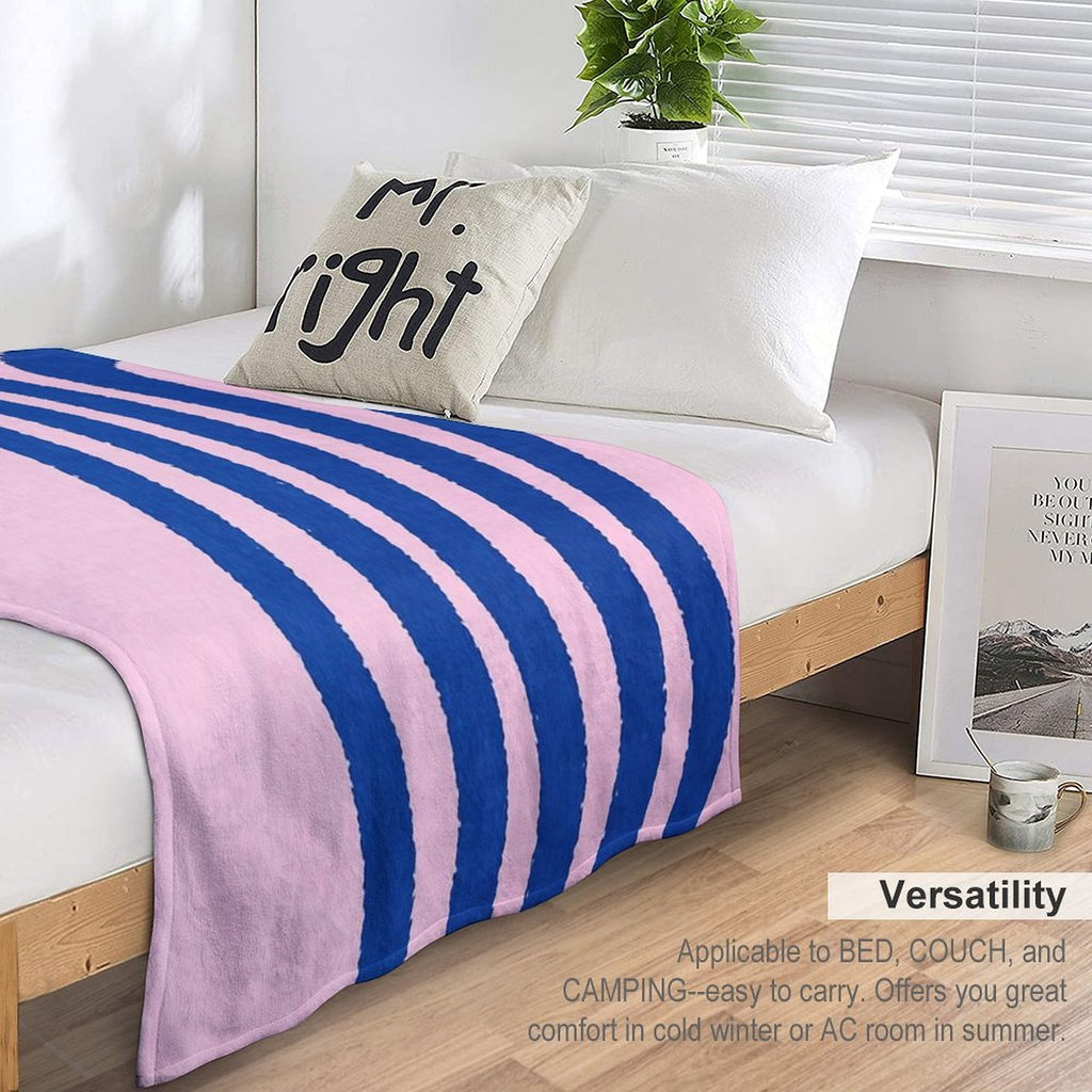 Blue Lines, Abstract Pattern, Mid Century Abstract Art Versatility Throw Blanket
