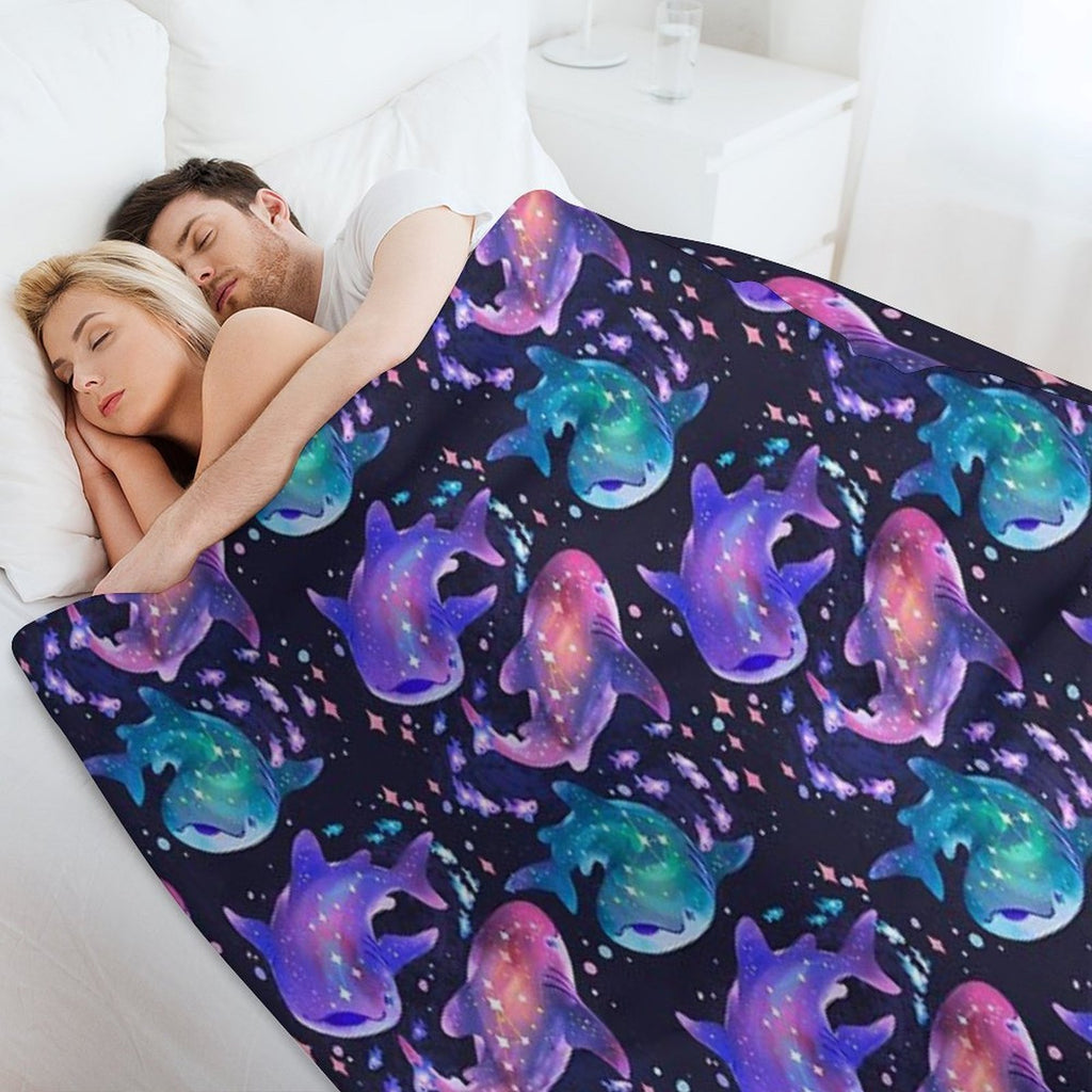 Cosmic Whale Shark Lightweight Throw Blanket