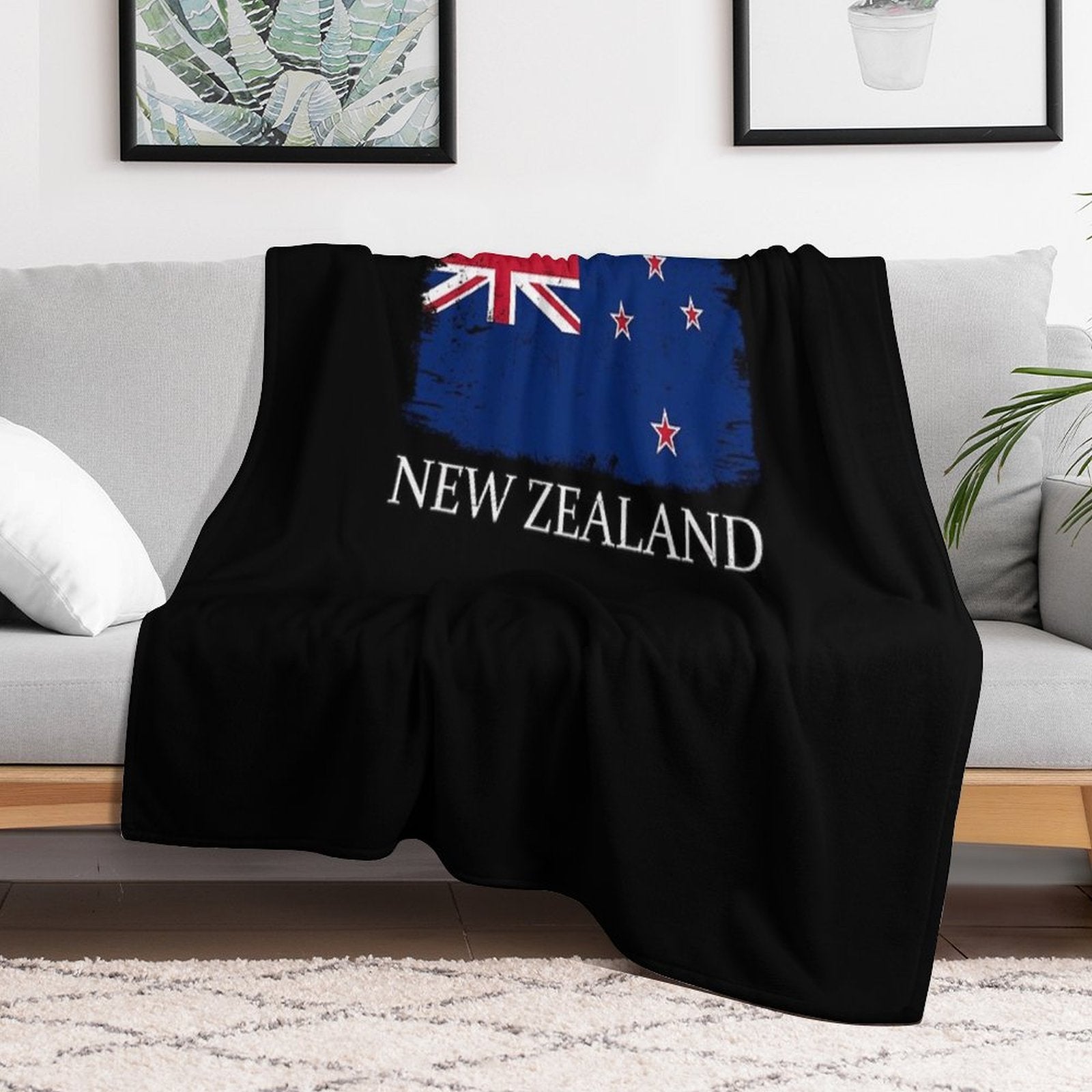 New Zealand Country Flag New Zealand Country Tourist Sustainable Throw Blanket