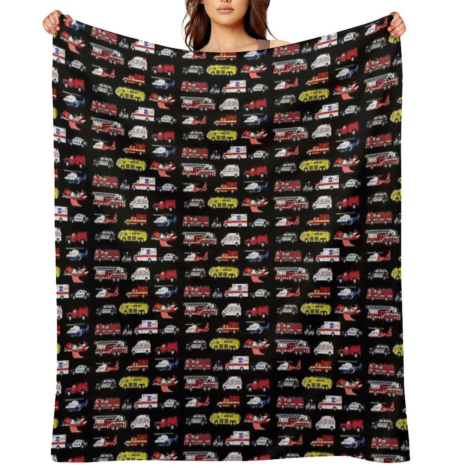 Emergency Vehicles - The Kids' Picture Show Sustainable Throw Blanket
