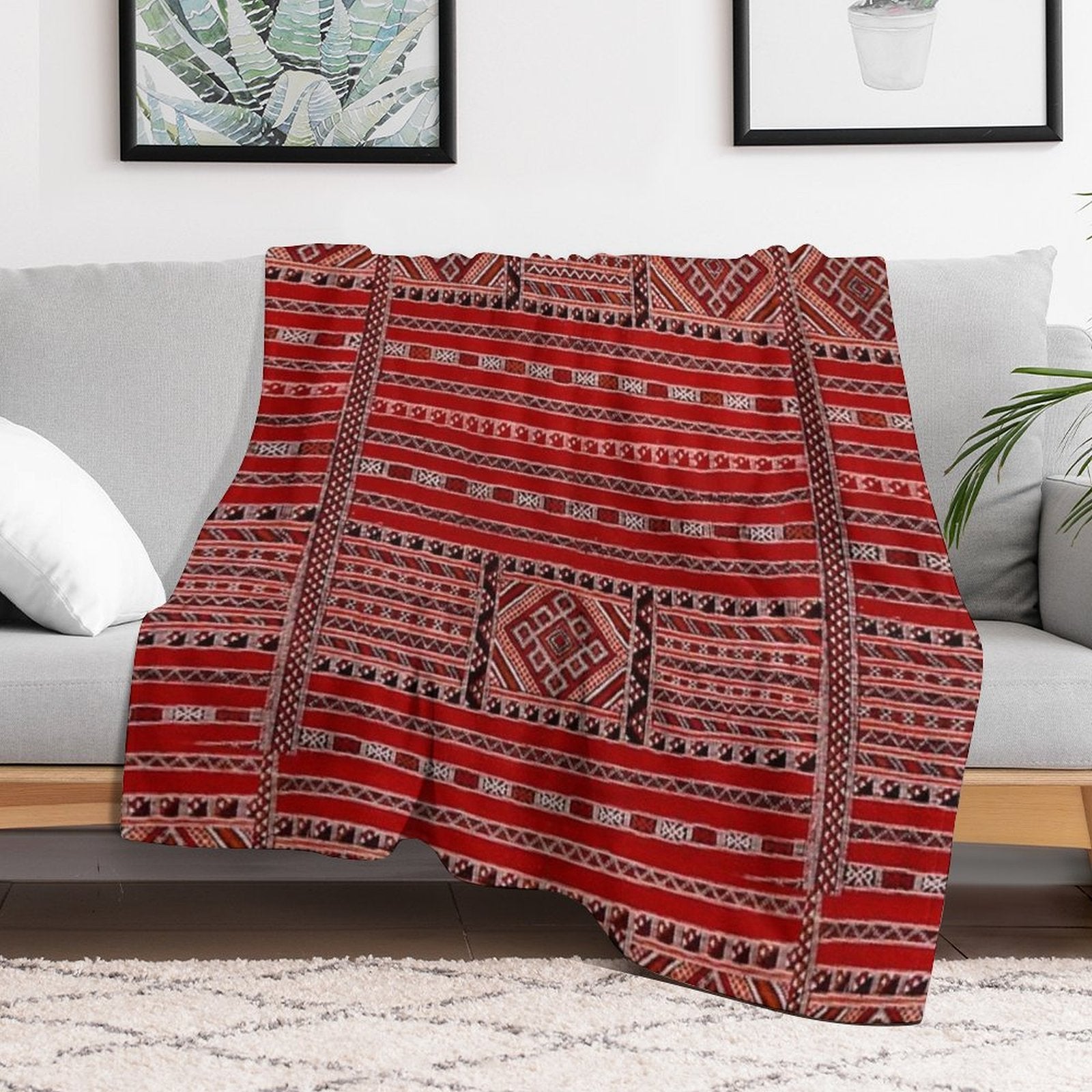 Vintage Moroccan Pattern - Warm Palette Multi-functional Throw Blanket