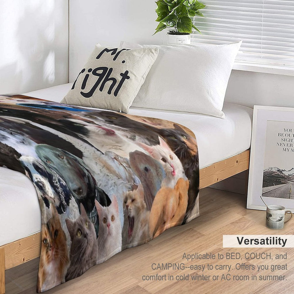 Fun Animal Puzzle Pattern Wrinkle-free Throw Blanket
