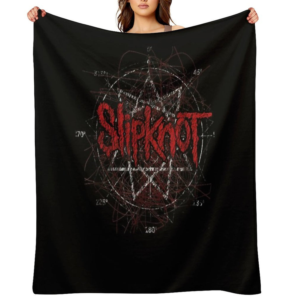 S-l-i-p-k-n-o-t Band Scribble Star Logo Plush Throw Blanket