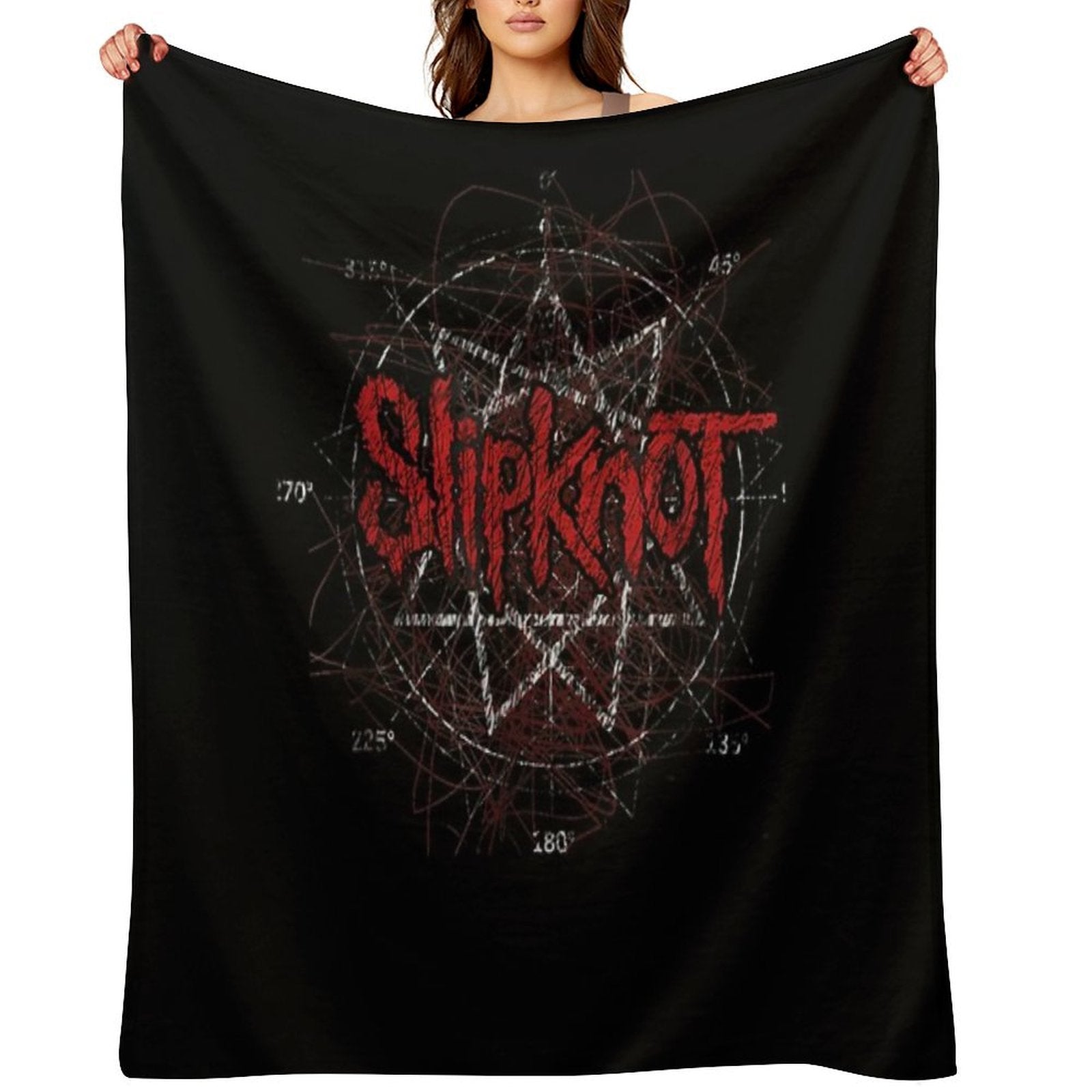 S-l-i-p-k-n-o-t Band Scribble Star Logo Plush Throw Blanket