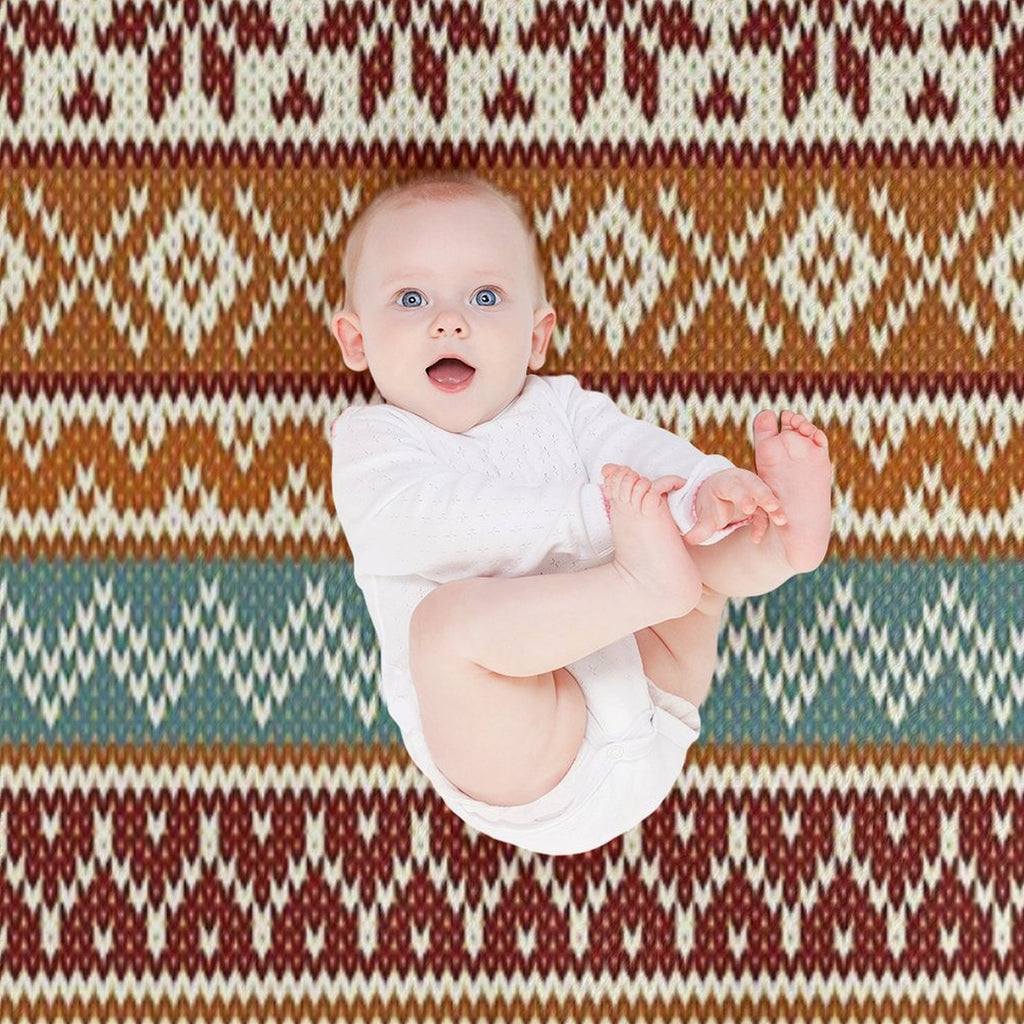 Fair Isle Fox Vibes Travel-friendly Throw Blanket