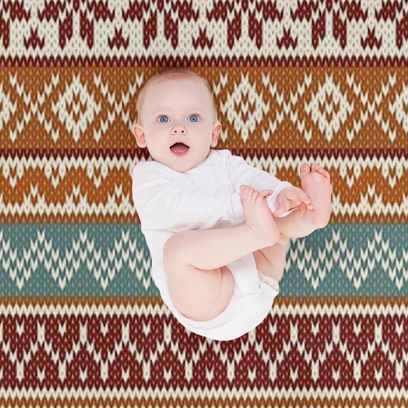Fair Isle Fox Vibes Travel-friendly Throw Blanket