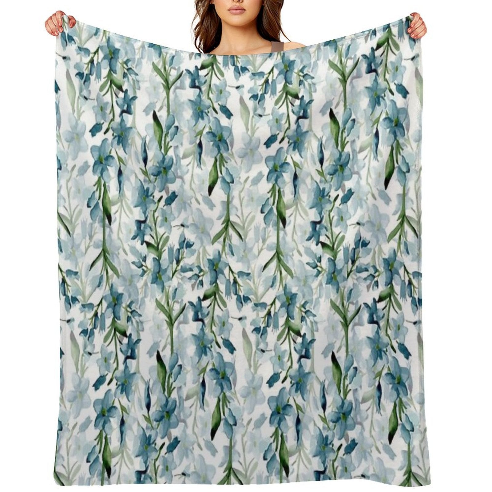 Blue Branches Lightweight Throw Blanket