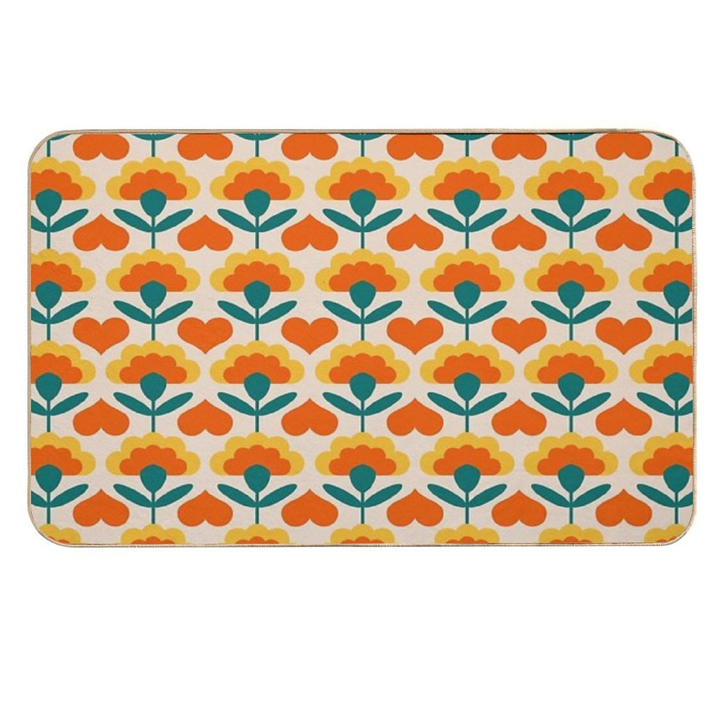 Hearts And Flowers  Stain-Proof Bath Mat