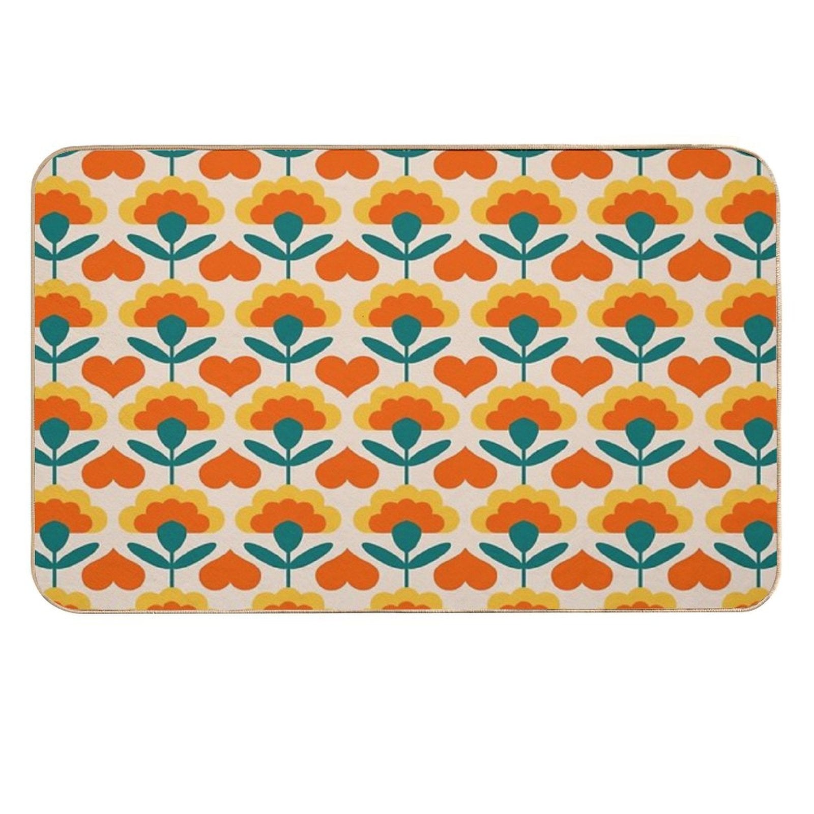 Hearts And Flowers  Stain-Proof Bath Mat