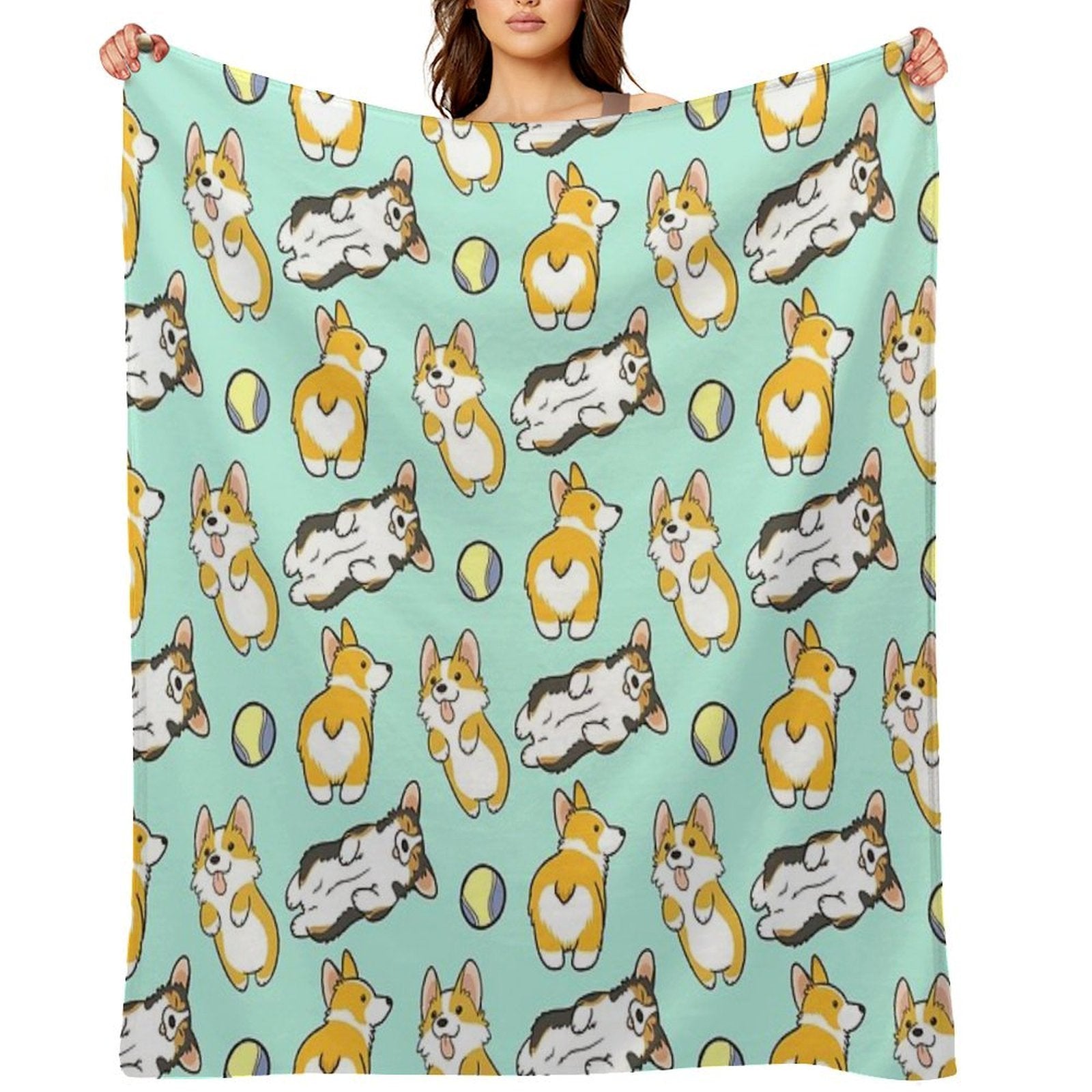 Corgi Set Eco-conscious Throw Blanket
