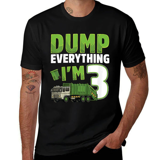 Recycling Trash 3 Year Old Garbage Truck 3rd Birthday Boy  Tagless Design T-Shirt
