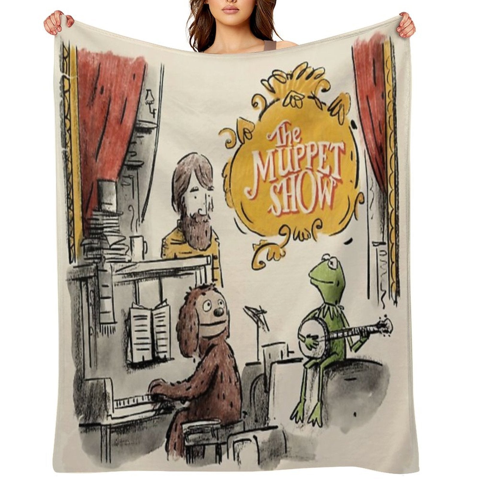 Copy of Muppets THE SHOW IS TIME RETRO Machine-washable Throw Blanket