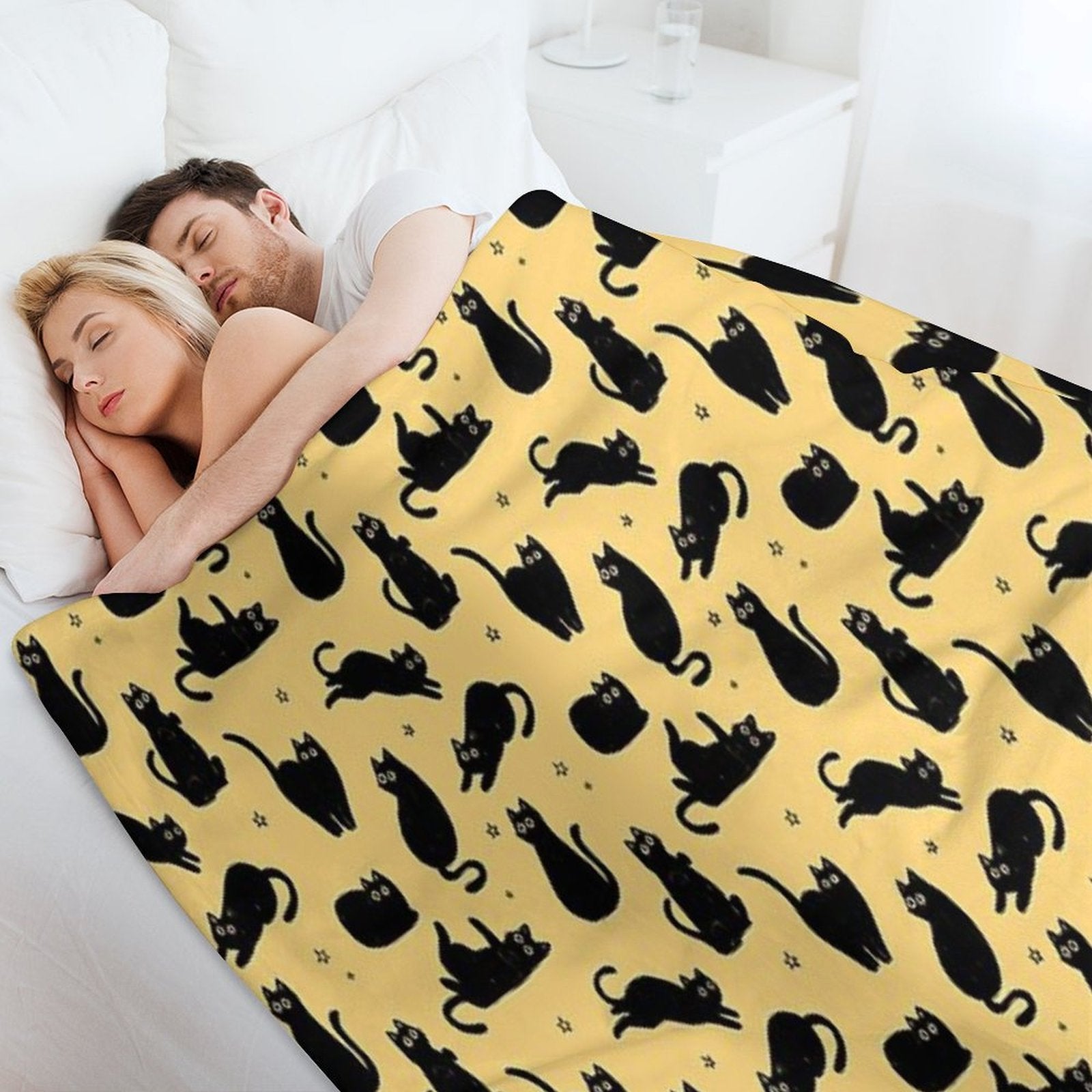 Black Cat Pattern Compact Throw Blanket