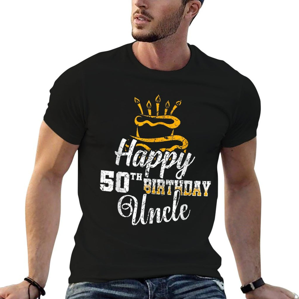 Vintage Happy 50th Birthday Uncle For Nephew Niece  Slim-fit Cut T-Shirt