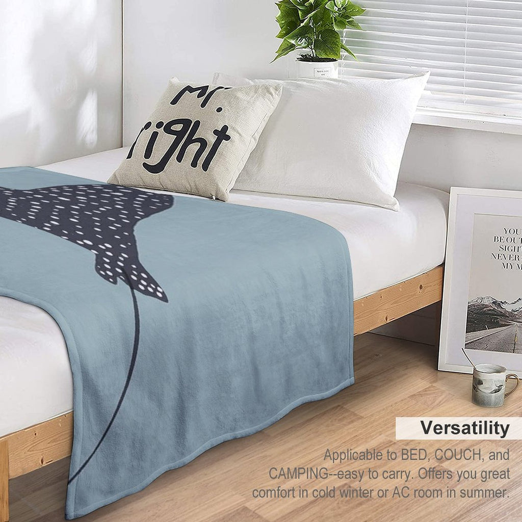 Stingray Fish Illustration Sustainable Throw Blanket