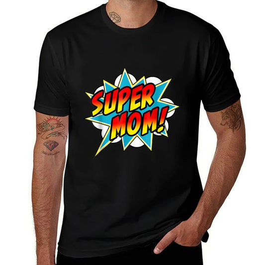 Super Mom Comic Book Superhero Mothers Day Funny  Tagless Design T-Shirt