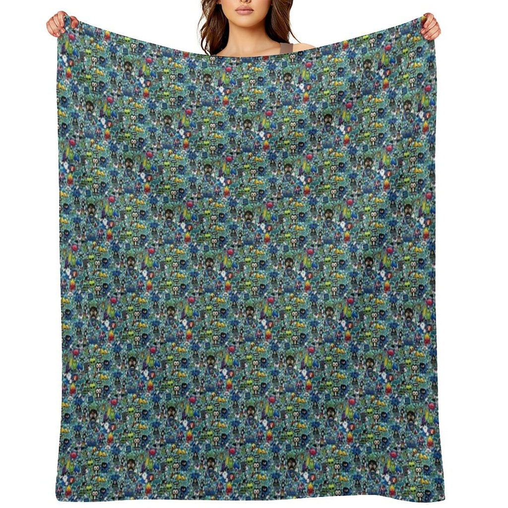 Cartoon Print Shrink-resistant Throw Blanket