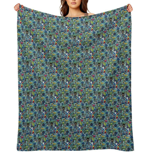 Cartoon Print Shrink-resistant Throw Blanket