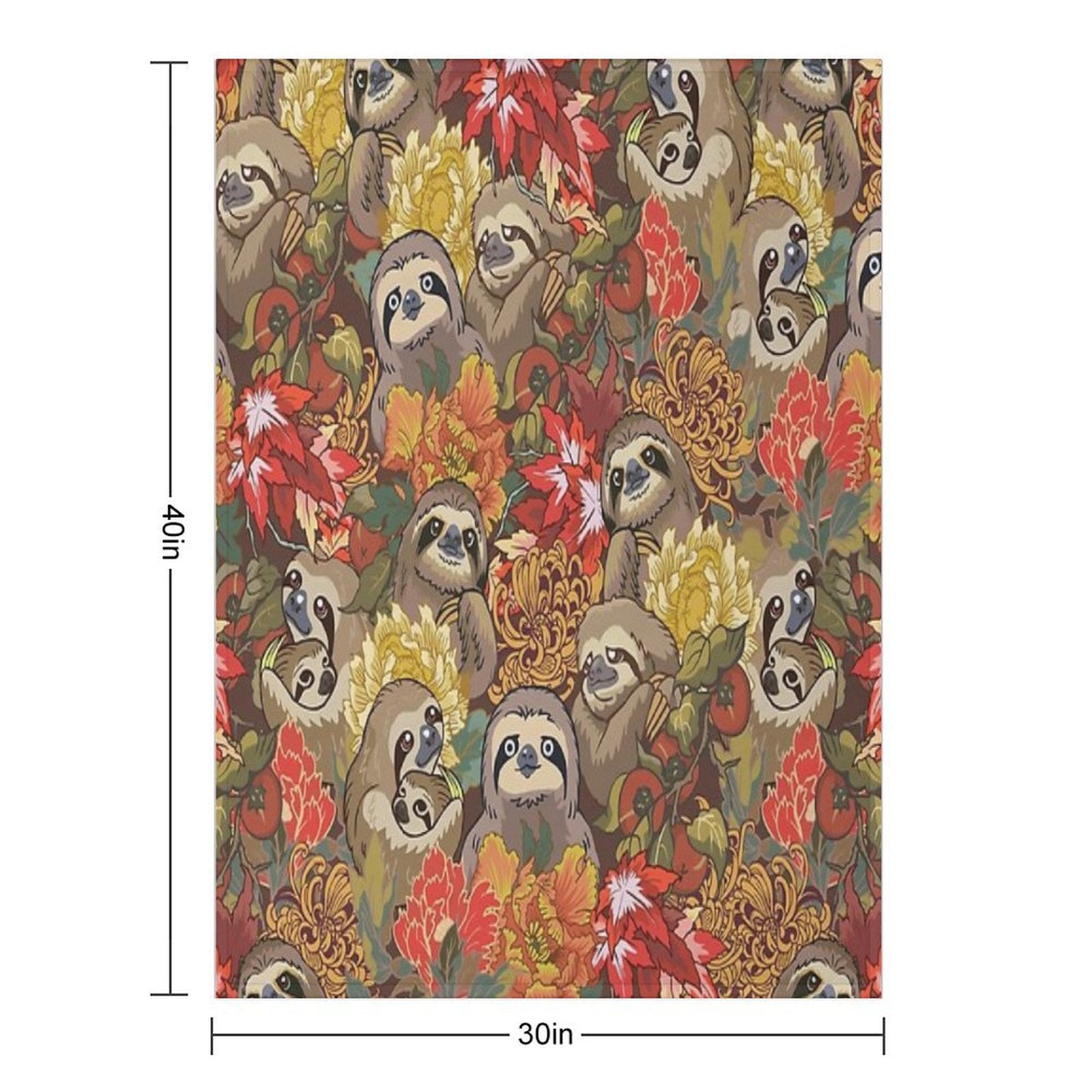 Because Sloths Autumn Plush Throw Blanket