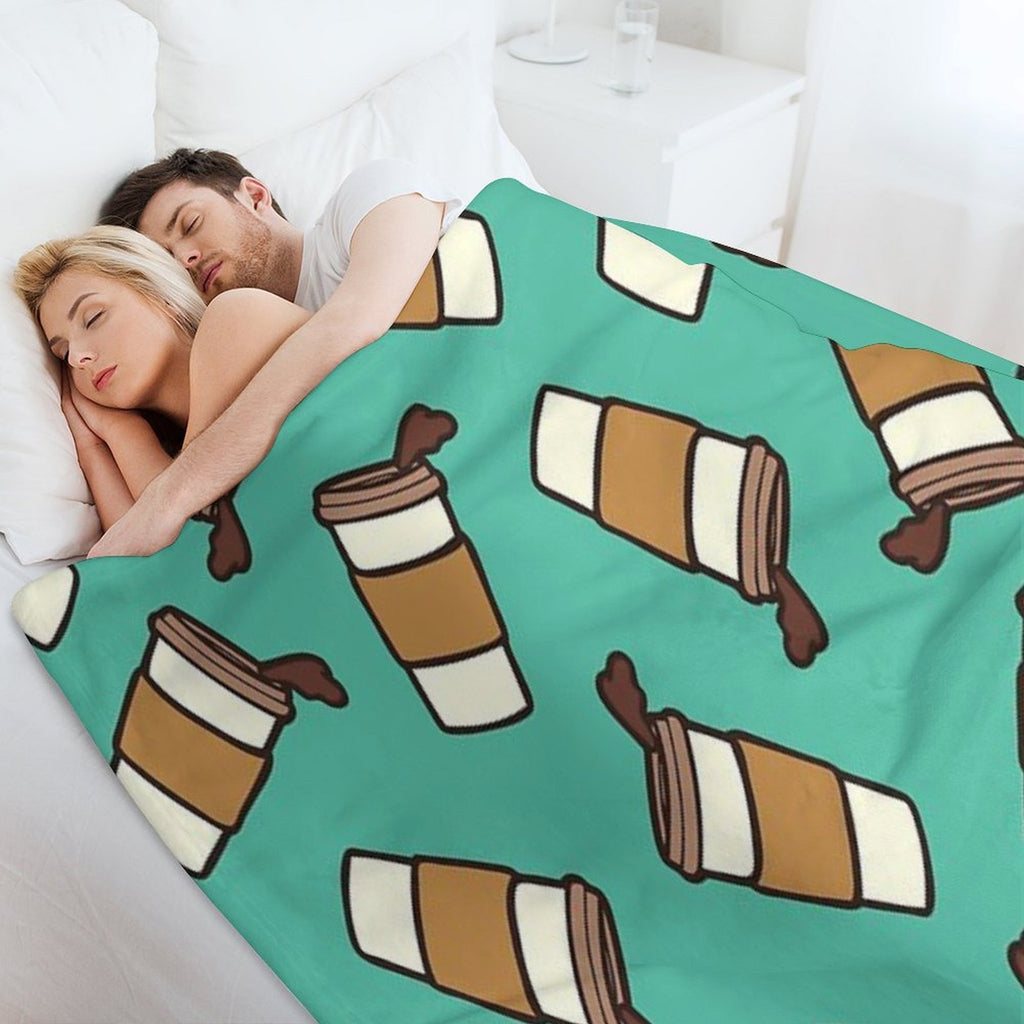 Take It Away Coffee Pattern Shrink-resistant Throw Blanket