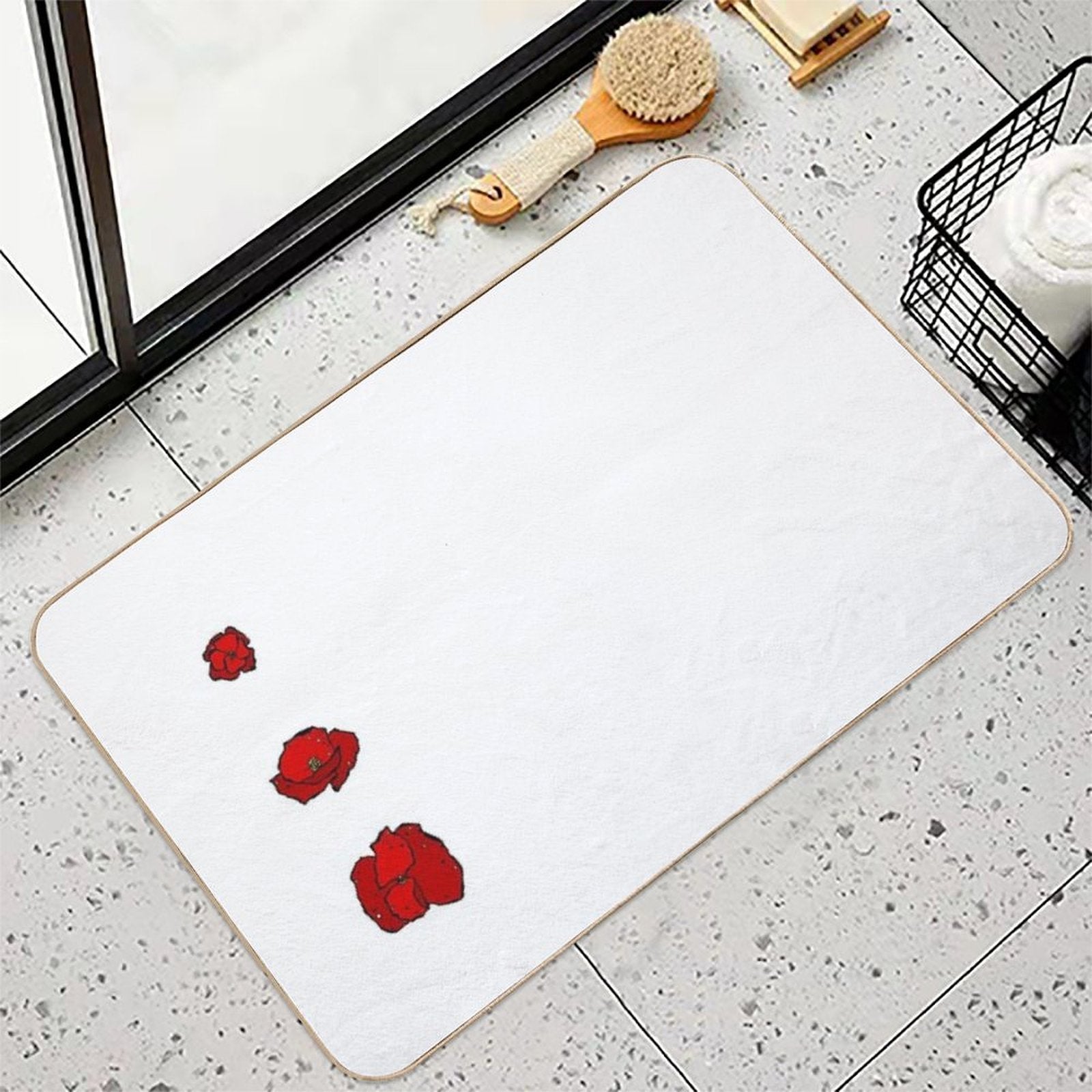 Poppies, Poppies, Poppies!  High-Traffic Bath Mat