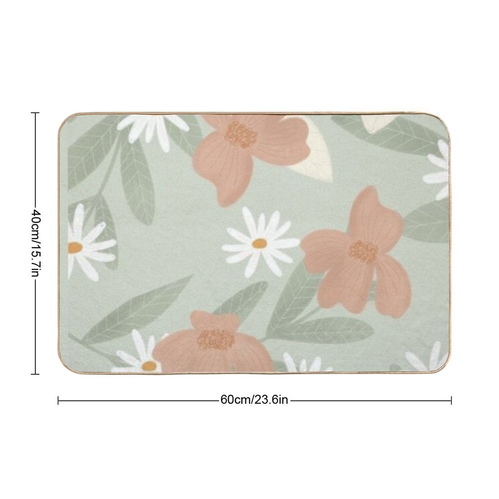 Floral Pattern  Toxin-Free Bath Mat
