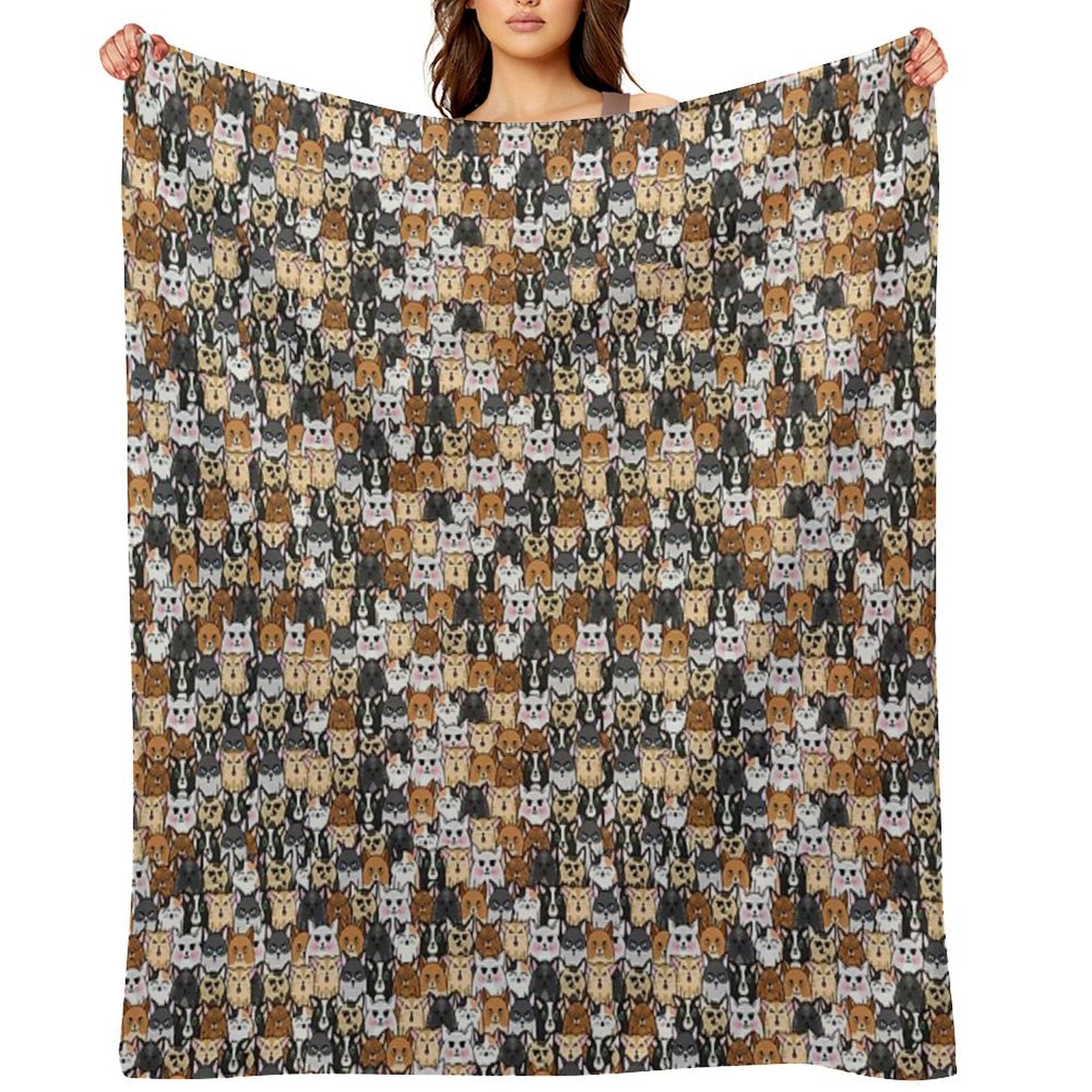 So Many Kitties Plush Throw Blanket
