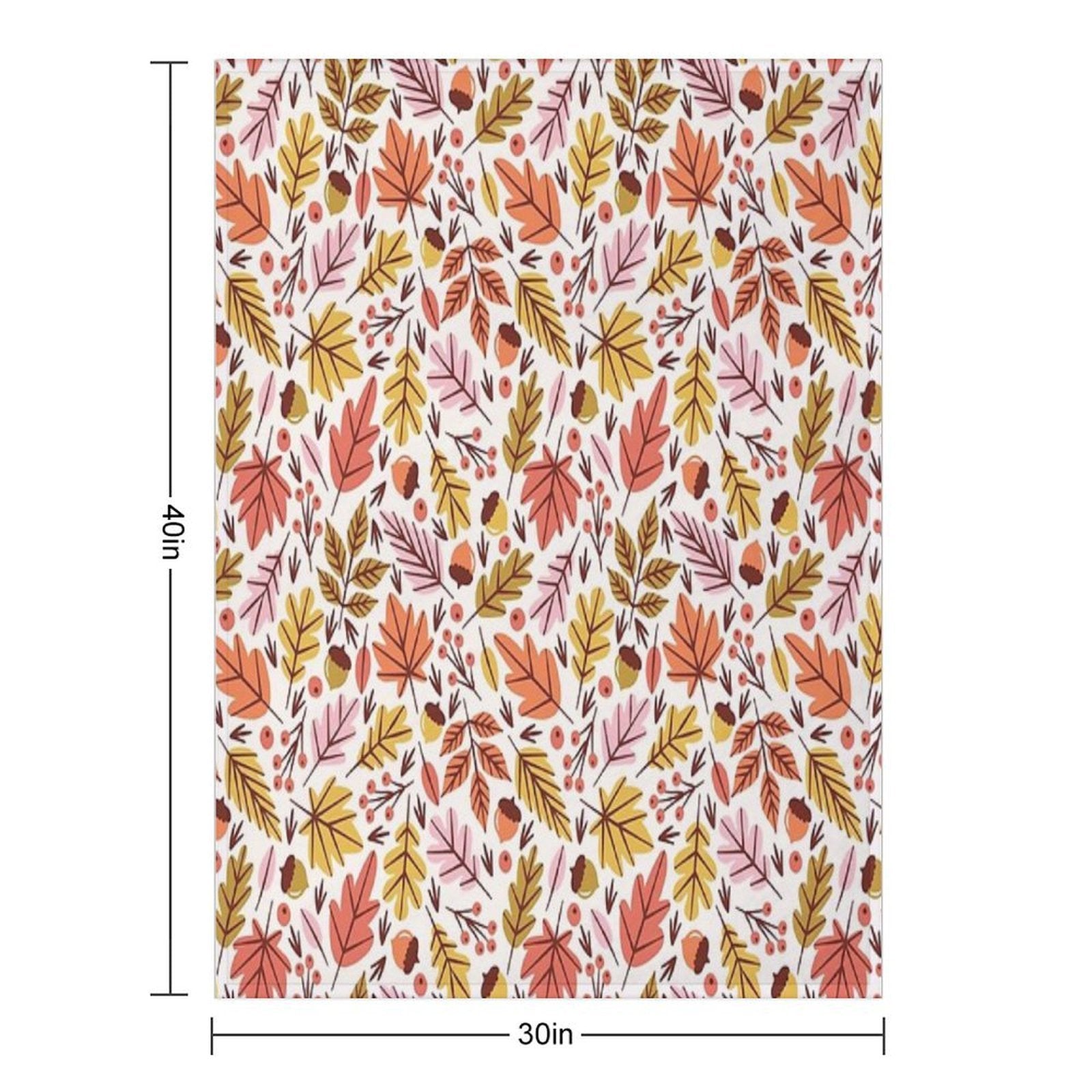 Leaves & Acorns Wrinkle-free Throw Blanket
