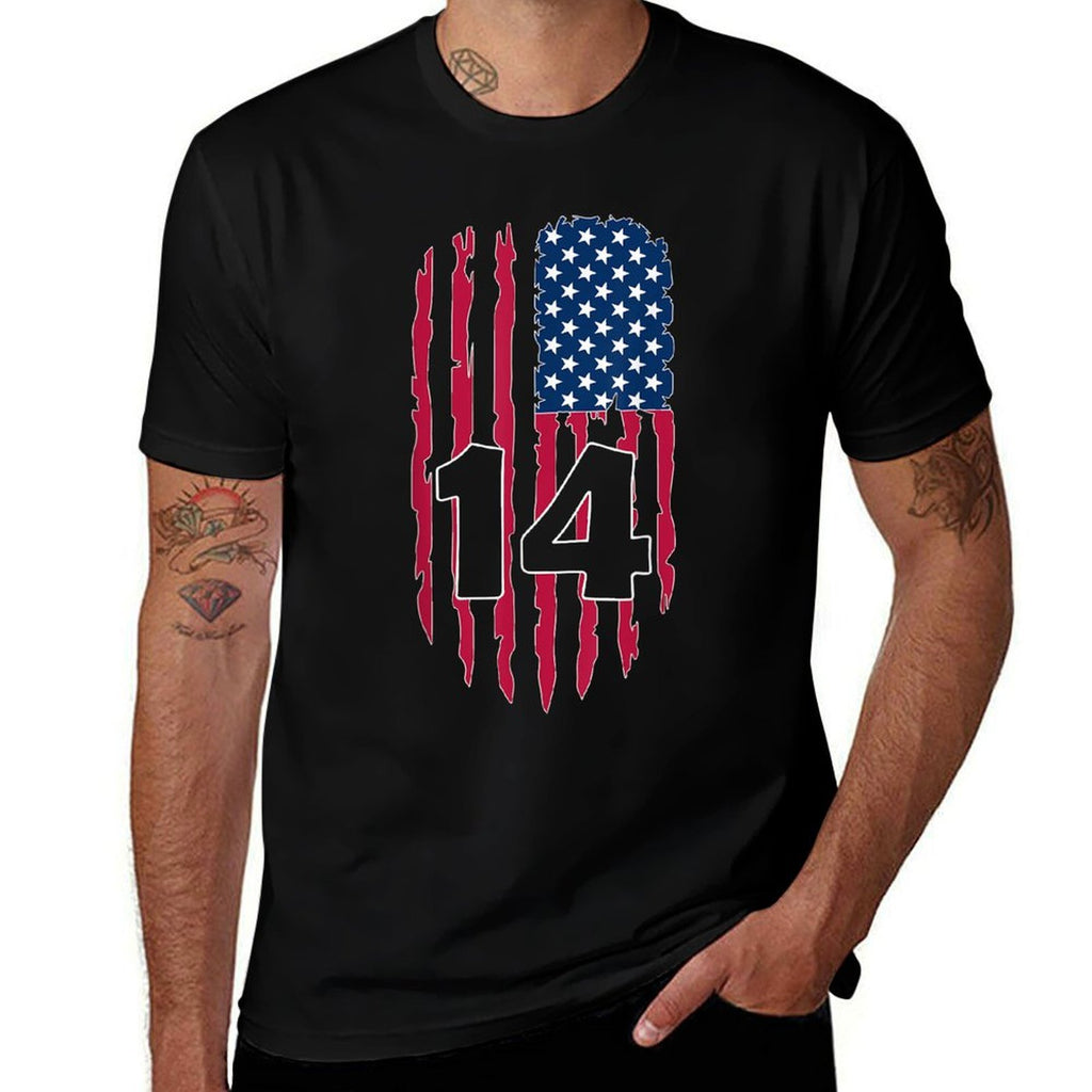 USA NUMBER 14 YEAR OLD BOY 14TH BIRTHDAY  Durable T-Shirt