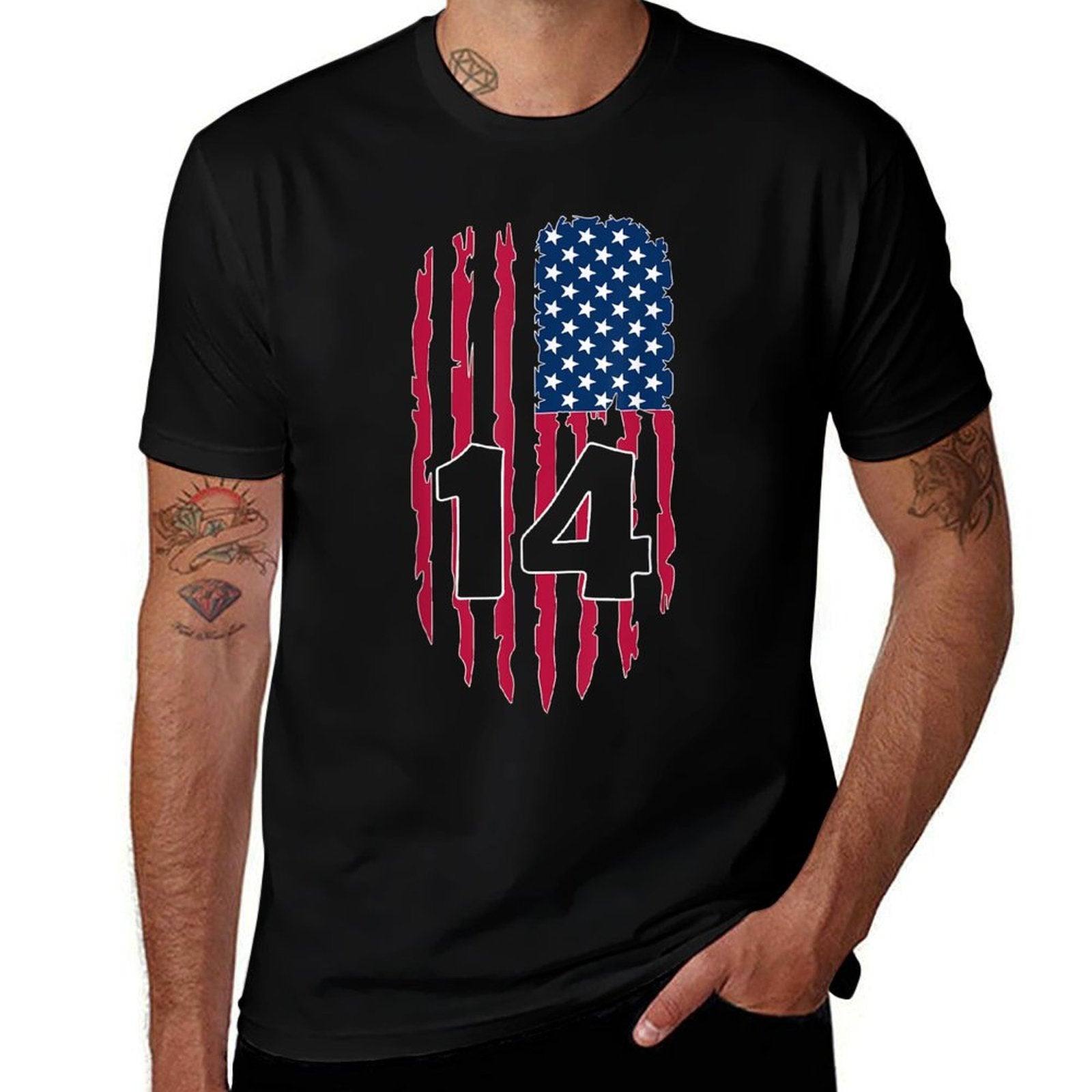 USA NUMBER 14 YEAR OLD BOY 14TH BIRTHDAY  Durable T-Shirt