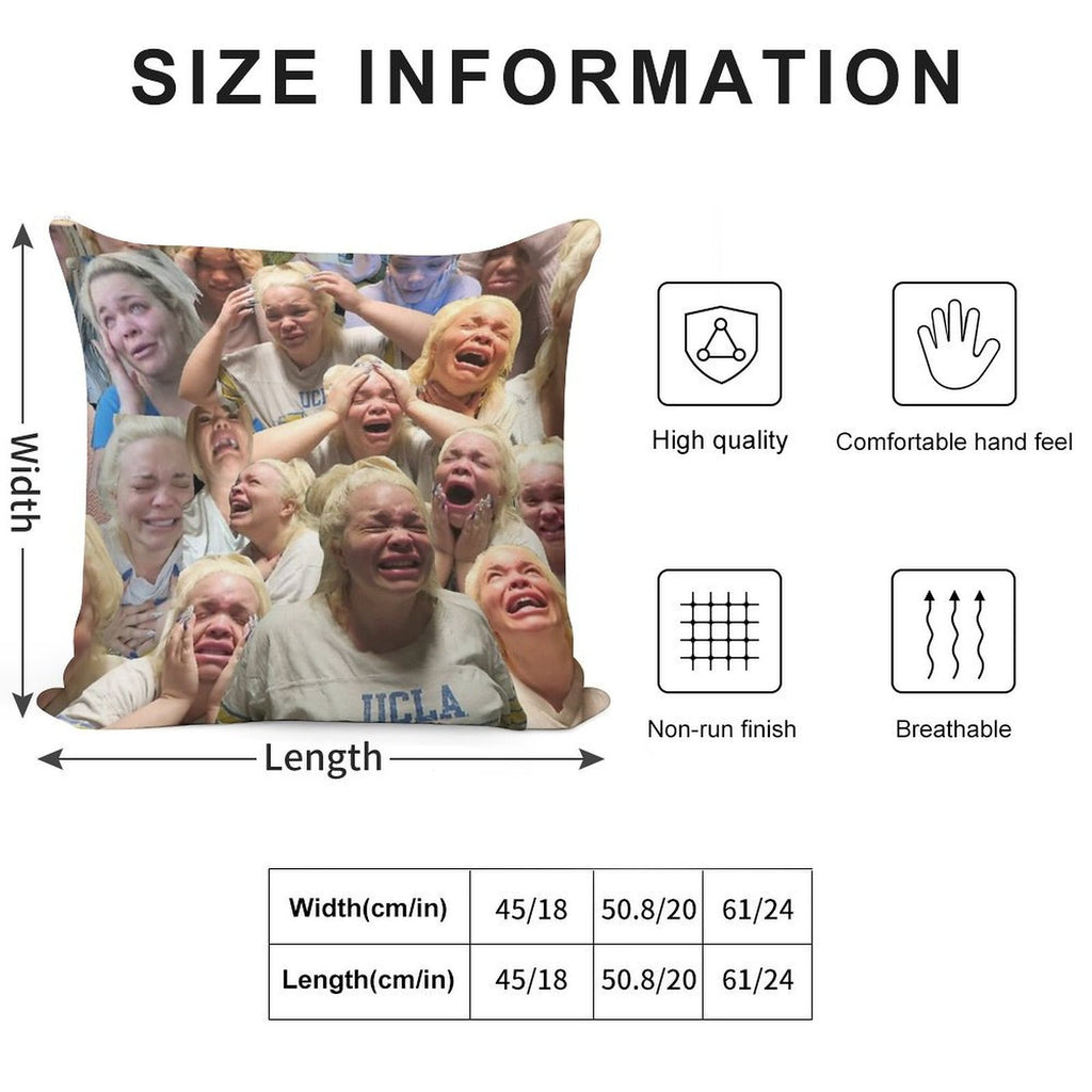 Trisha Paytas Crying Soft Reinforced Edging Throw Pillow