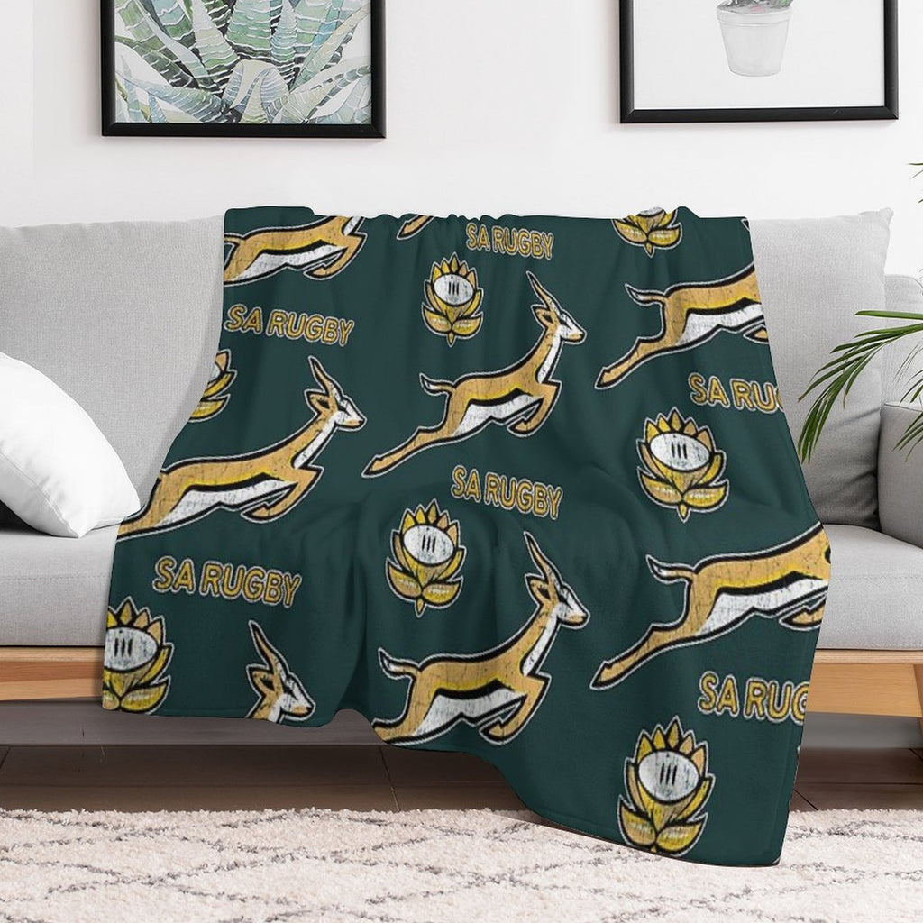SA Rugby - Vintage Springbok Logo Velvety-soft Throw Blanket