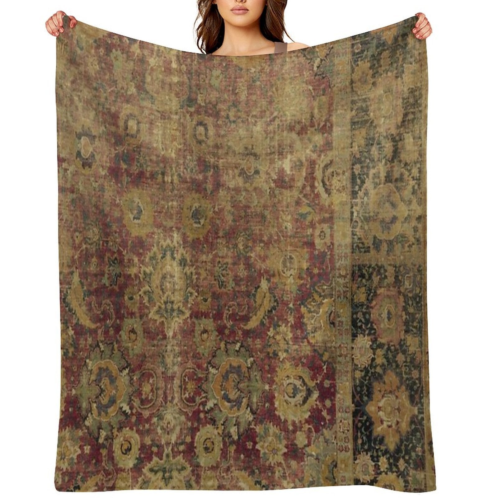 Antique Kilim 5 Travel-friendly Throw Blanket
