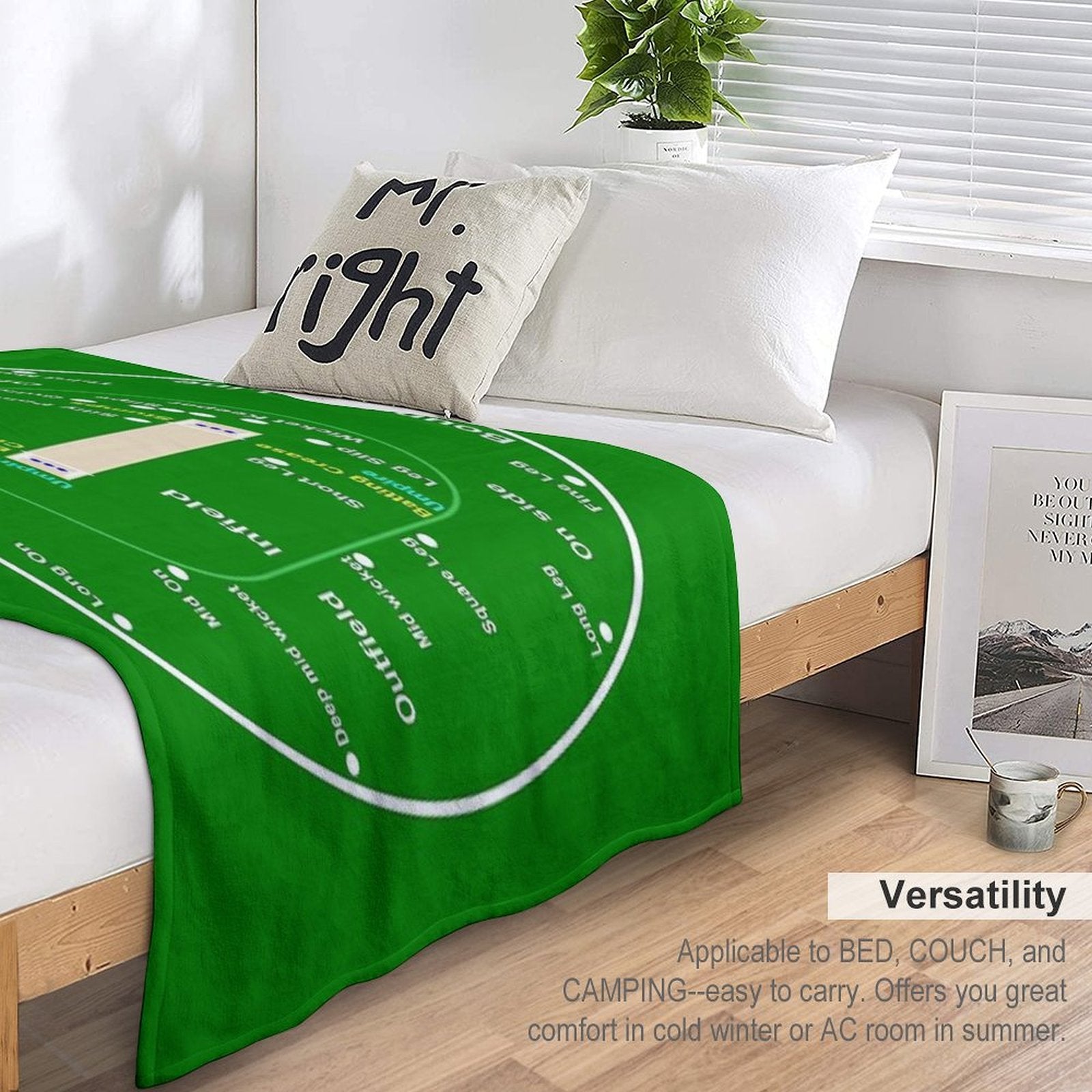 Cricket Pitch Layout Machine-washable Throw Blanket