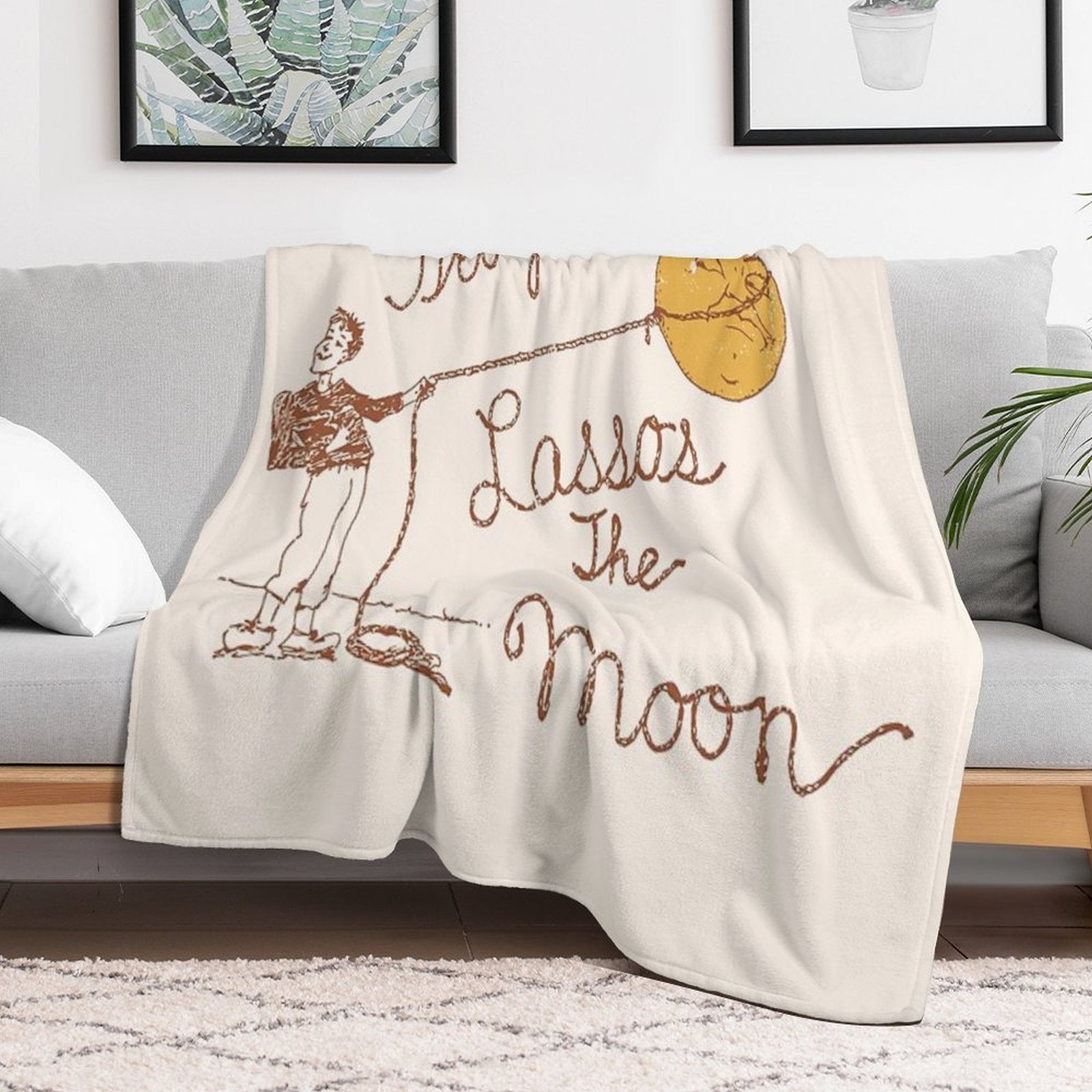George Lassos The Moon Compact Throw Blanket