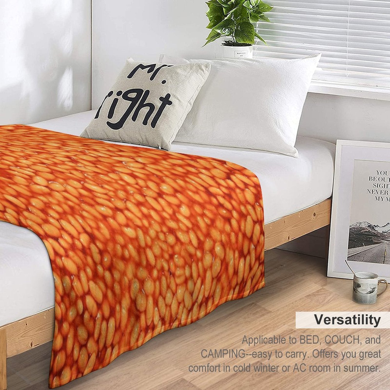 Baked Beans In Things Pattern Sustainable Throw Blanket